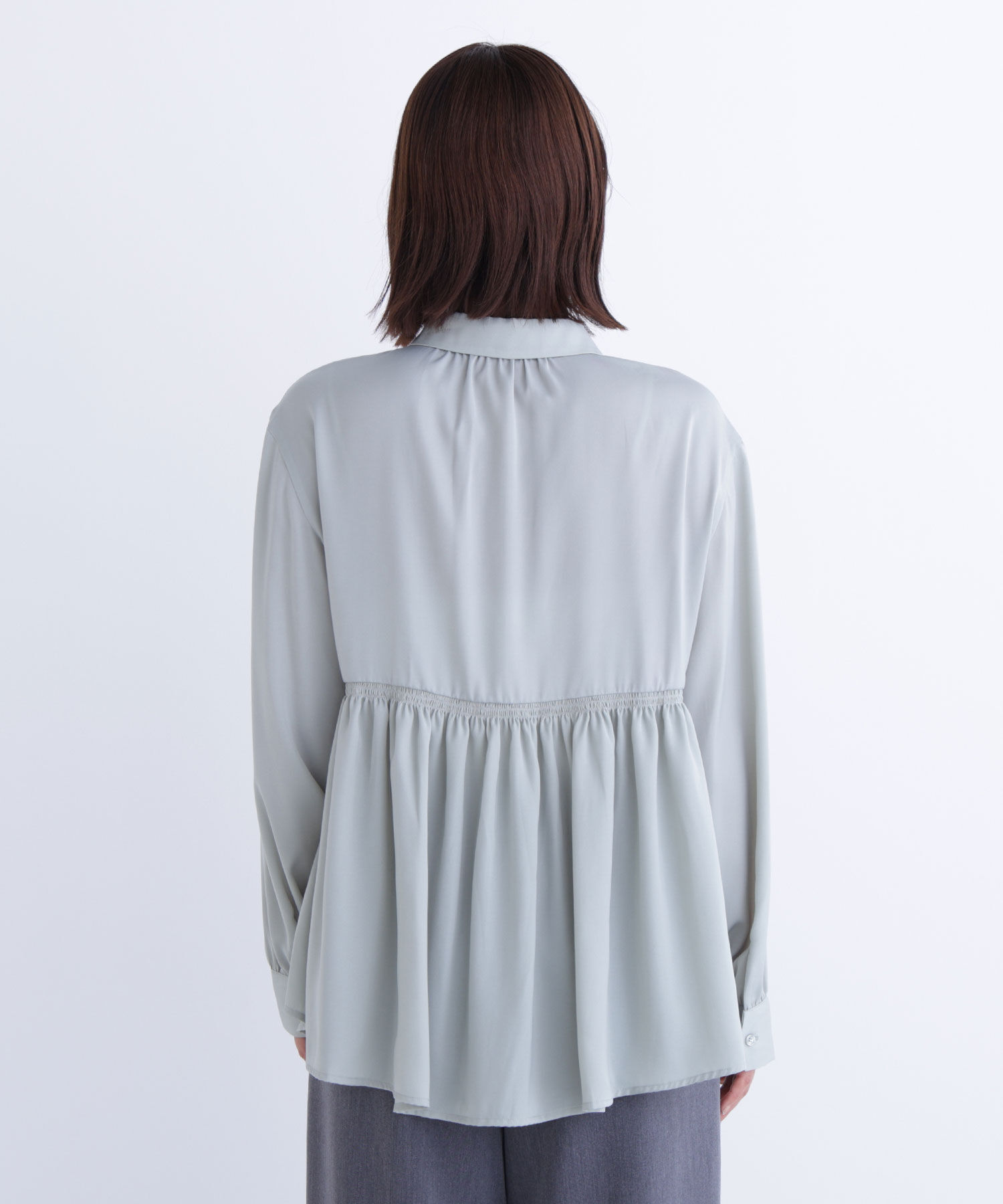  「サテンペプラムブラウス」|シャツ・ブラウス|