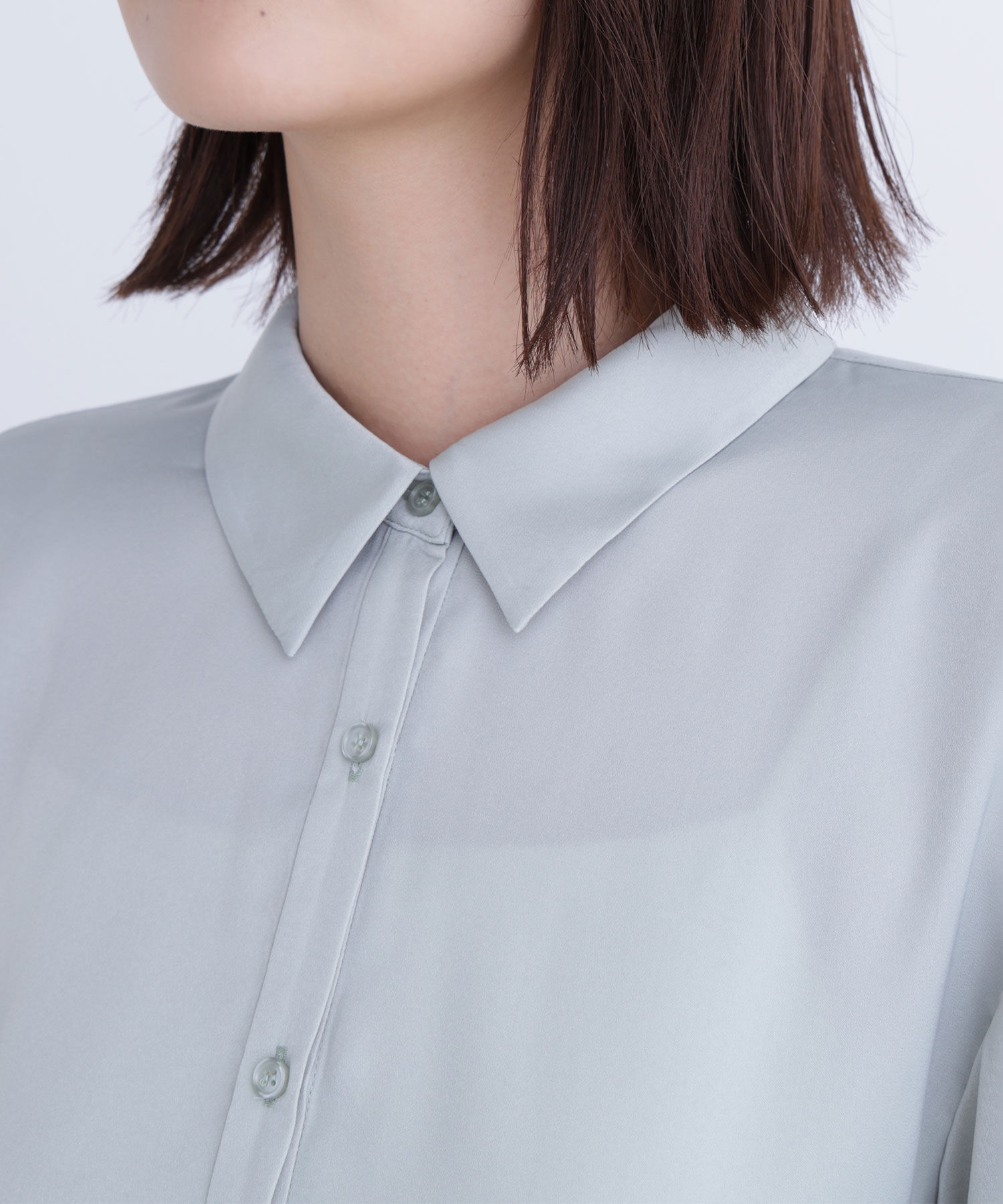  「サテンペプラムブラウス」|シャツ・ブラウス|