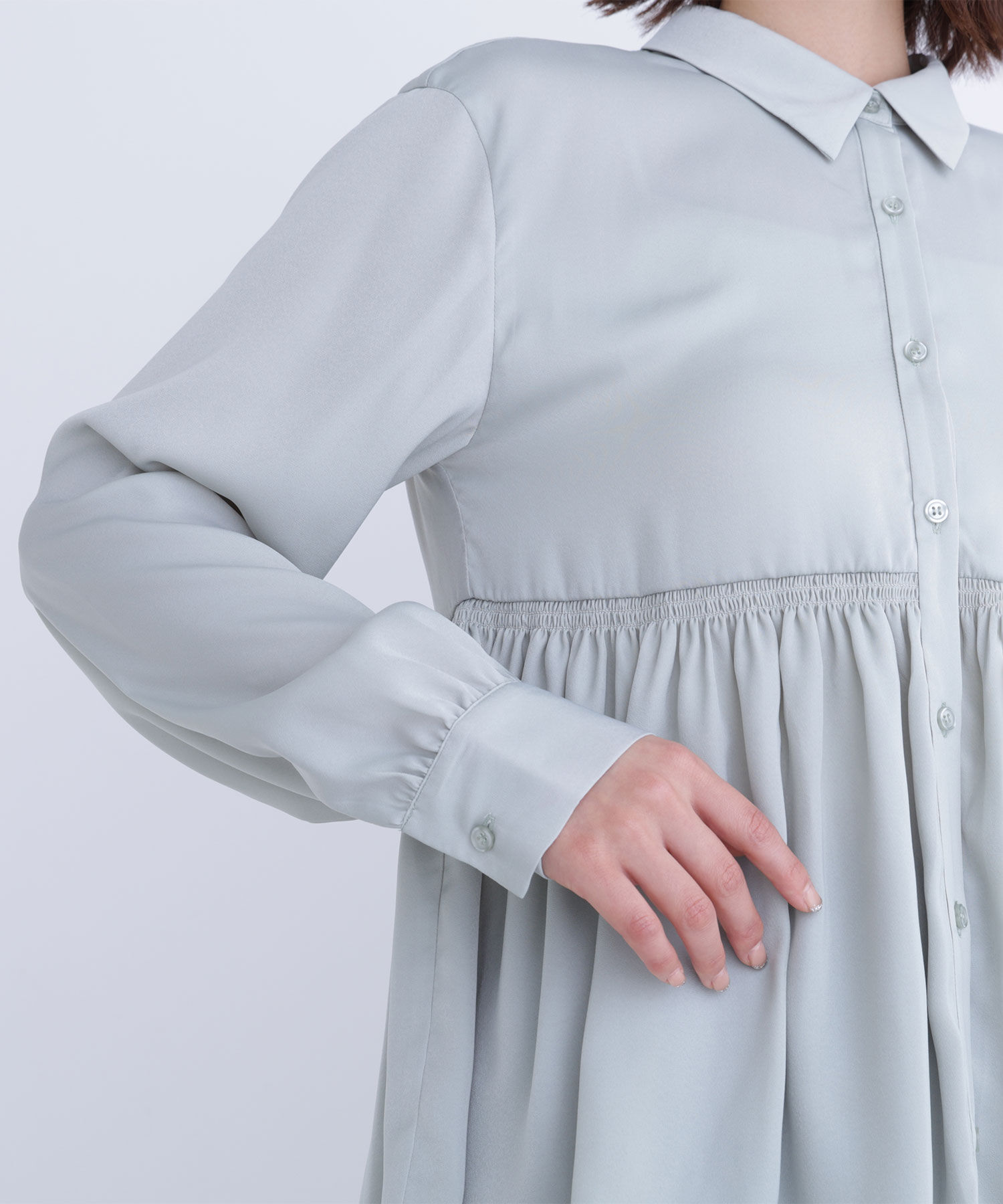  「サテンペプラムブラウス」|シャツ・ブラウス|