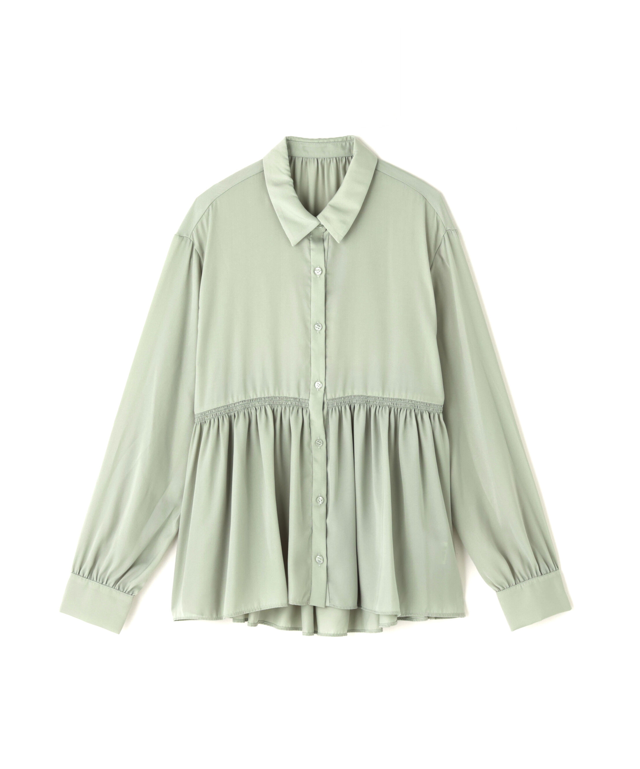  「サテンペプラムブラウス」|シャツ・ブラウス|