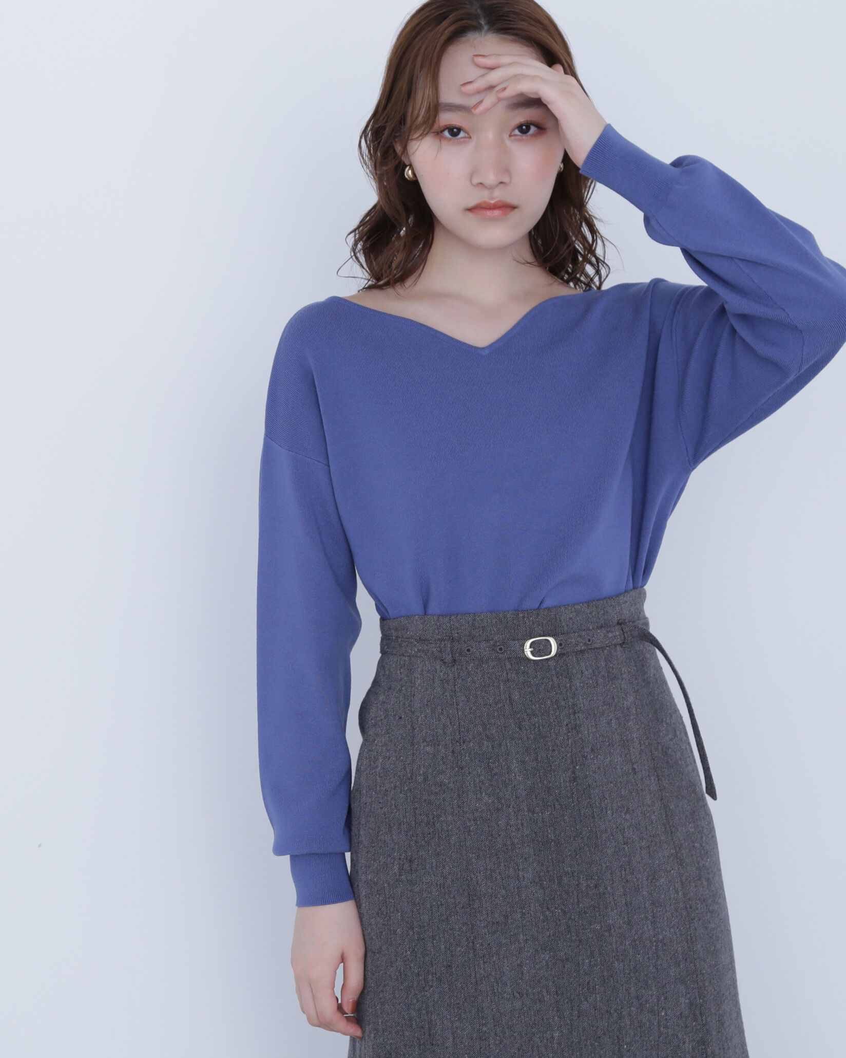  「総針ベーシックシリーズ ニュアンスVネックニット」|ニット・セーター|