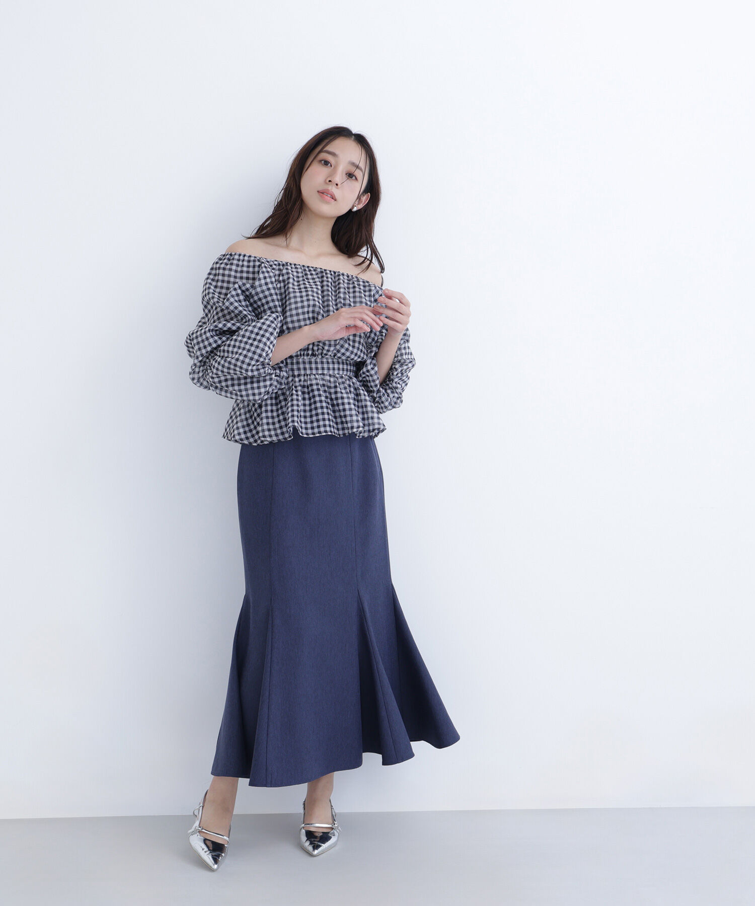  「シアーギャザーペプラムブラウス」|シャツ・ブラウス|