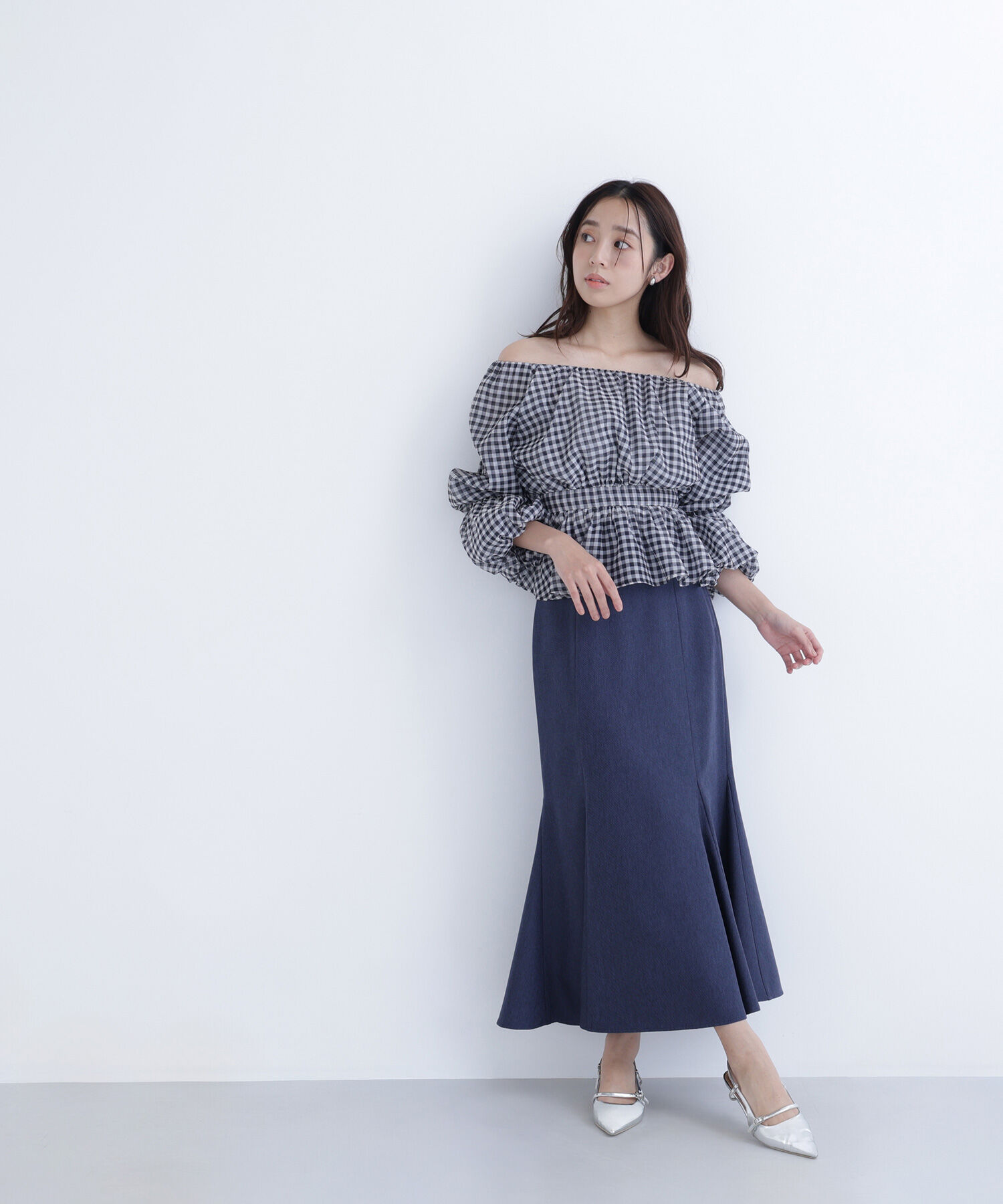  「シアーギャザーペプラムブラウス」|シャツ・ブラウス|