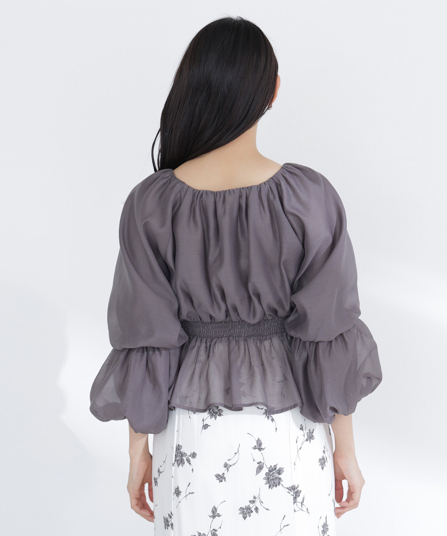  「シアーギャザーペプラムブラウス」|シャツ・ブラウス|