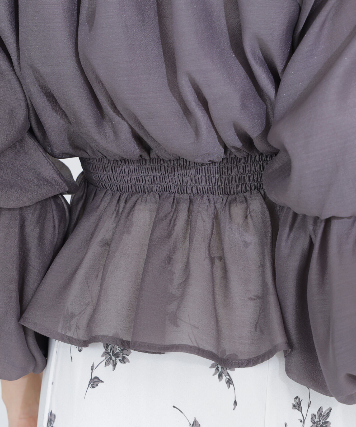  「シアーギャザーペプラムブラウス」|シャツ・ブラウス|