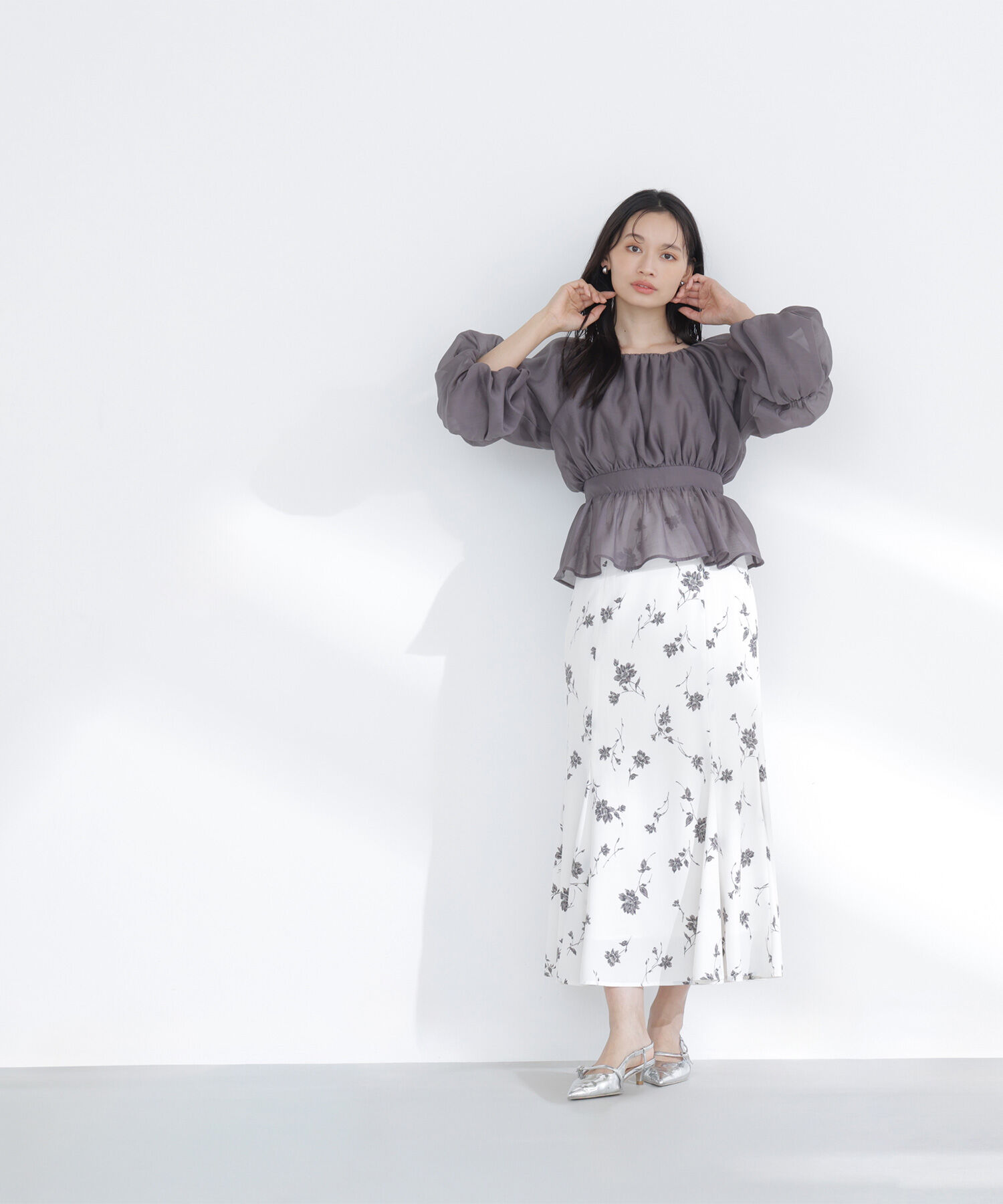  「シアーギャザーペプラムブラウス」|シャツ・ブラウス|