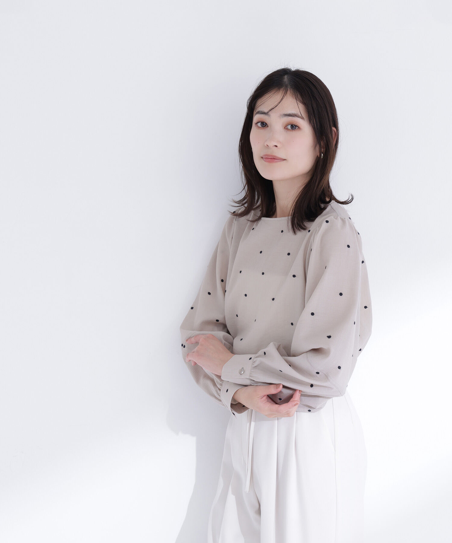 「ドット刺繍ブラウス」|シャツ・ブラウス|