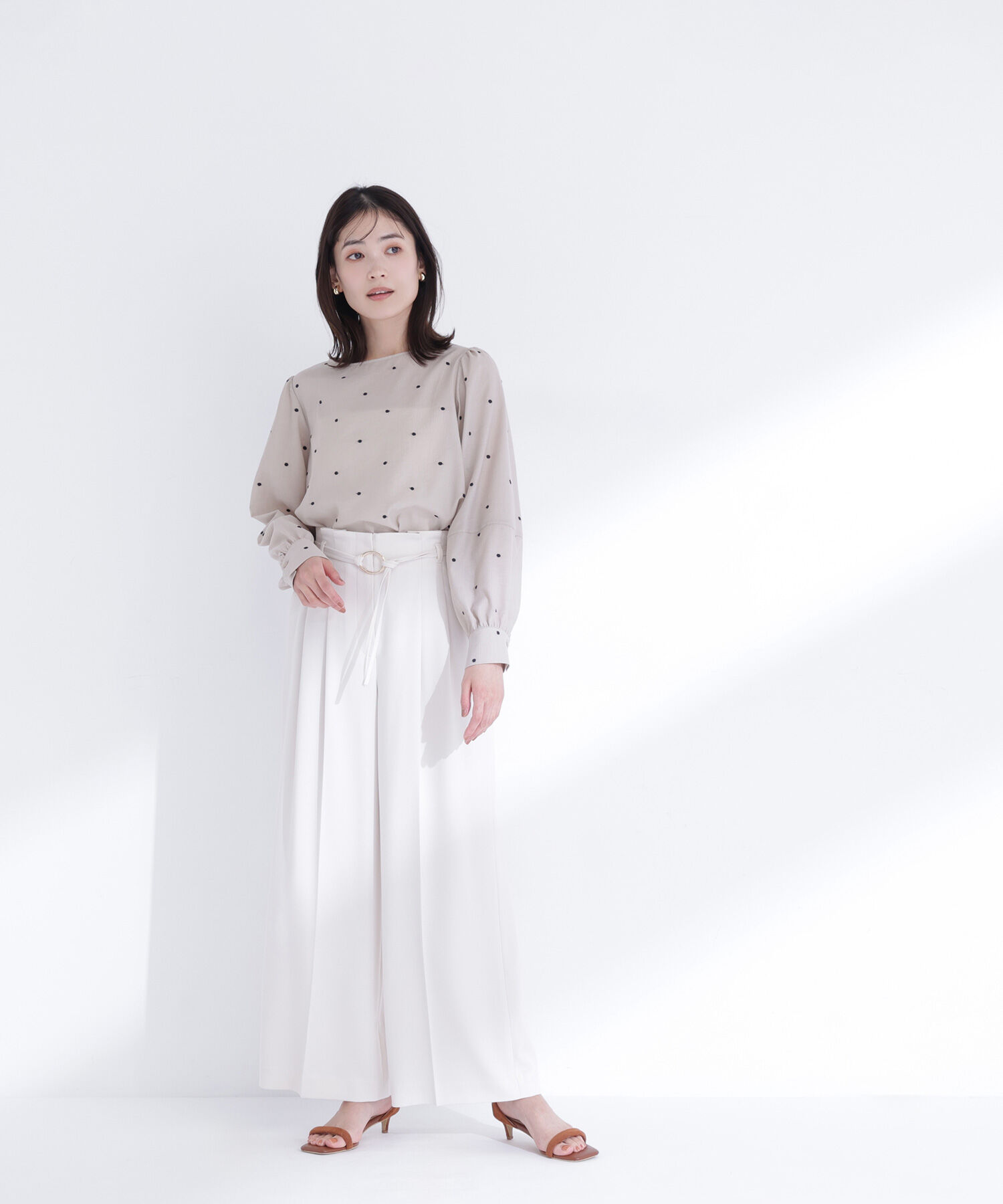  「ドット刺繍ブラウス」|シャツ・ブラウス|