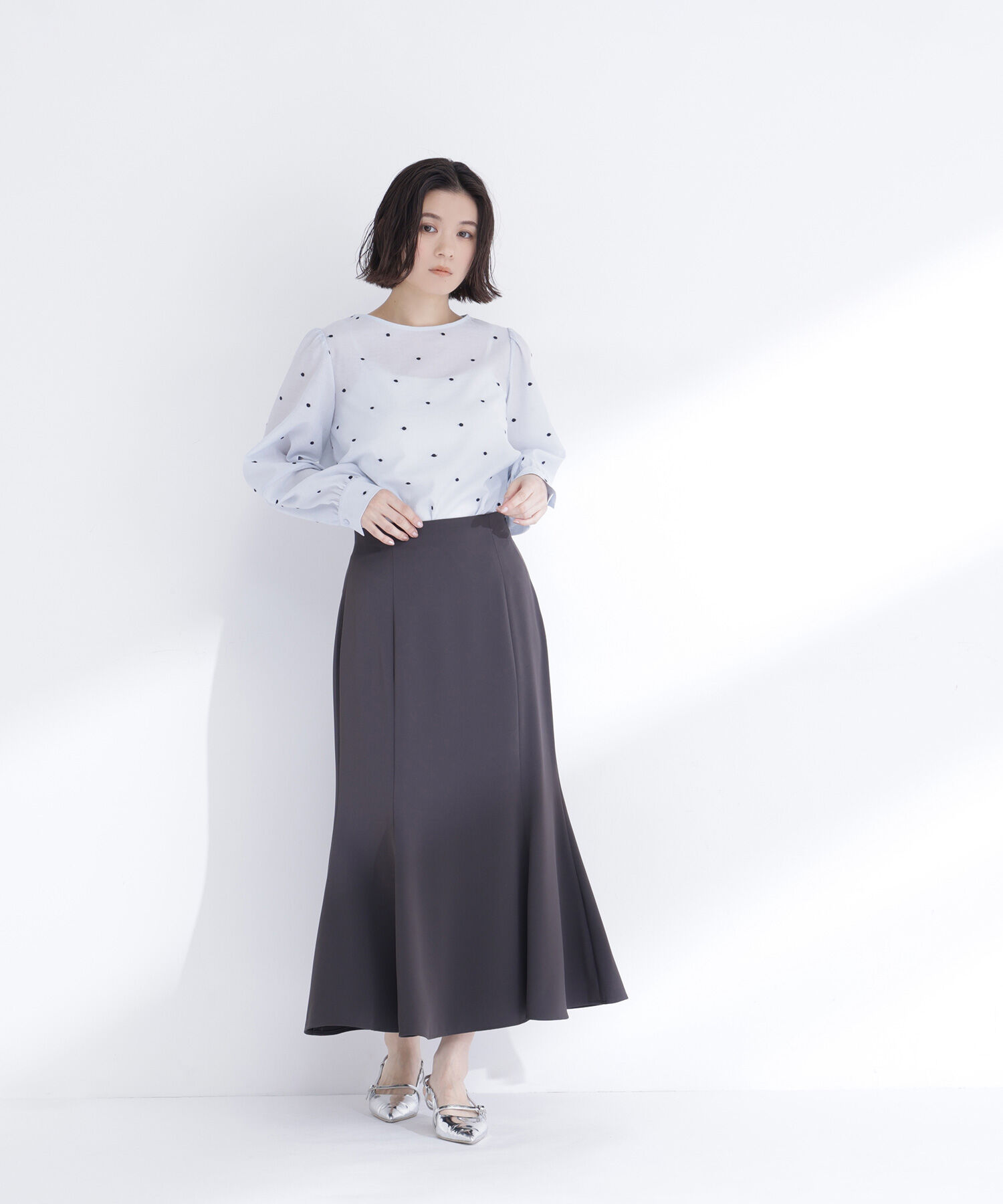  「ドット刺繍ブラウス」|シャツ・ブラウス|