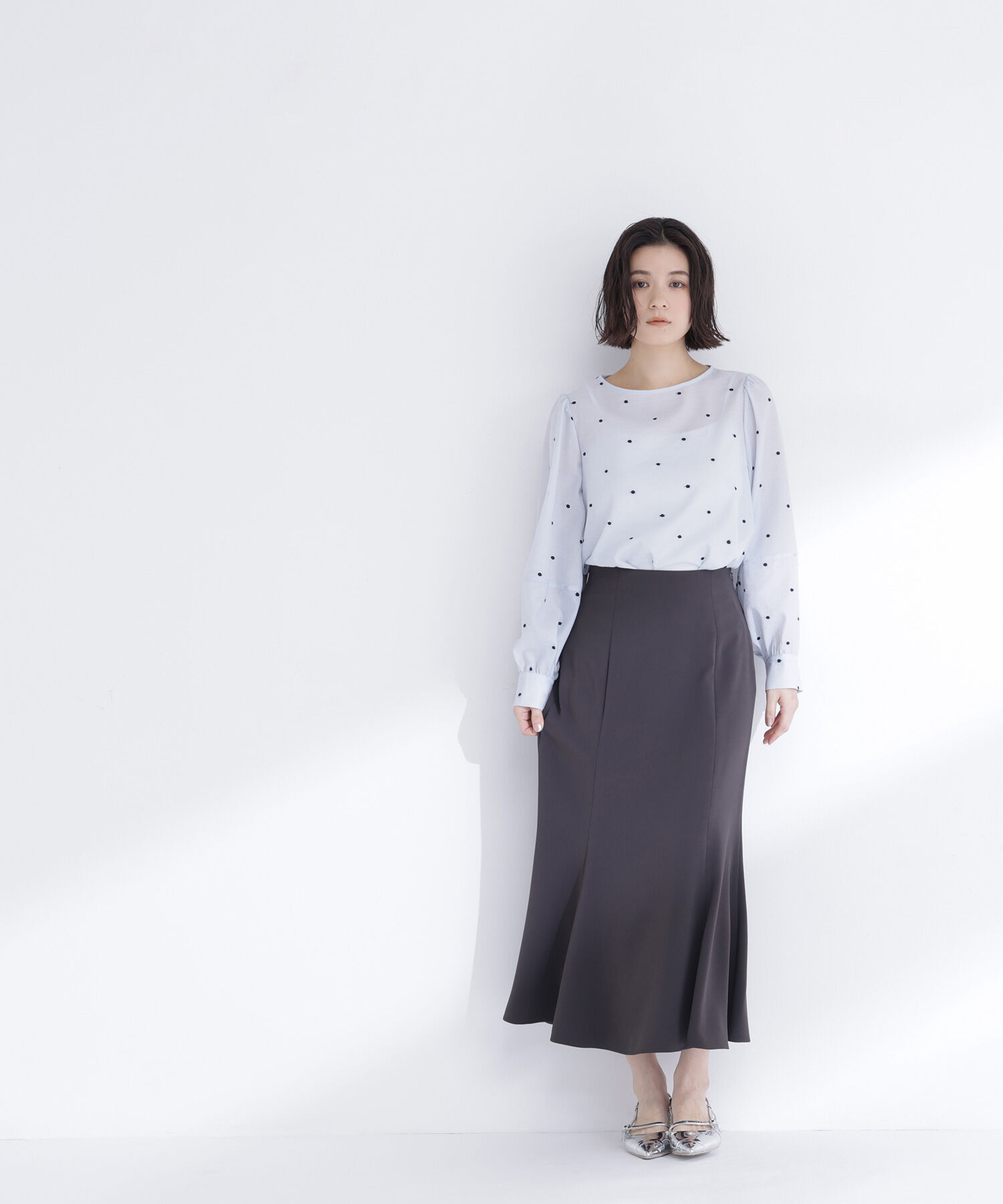  「ドット刺繍ブラウス」|シャツ・ブラウス|