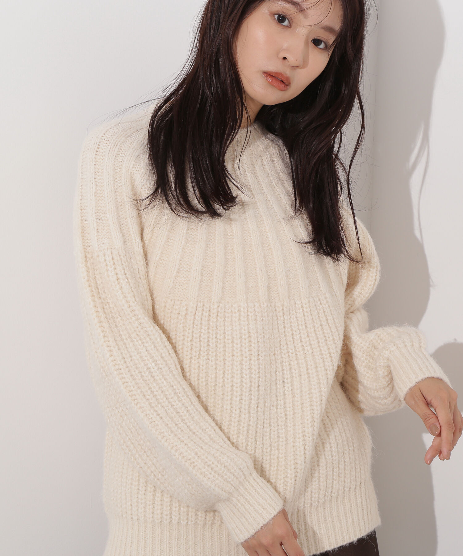  「〈N.〉求心編みニット」|ニット・セーター|オフホワイト1