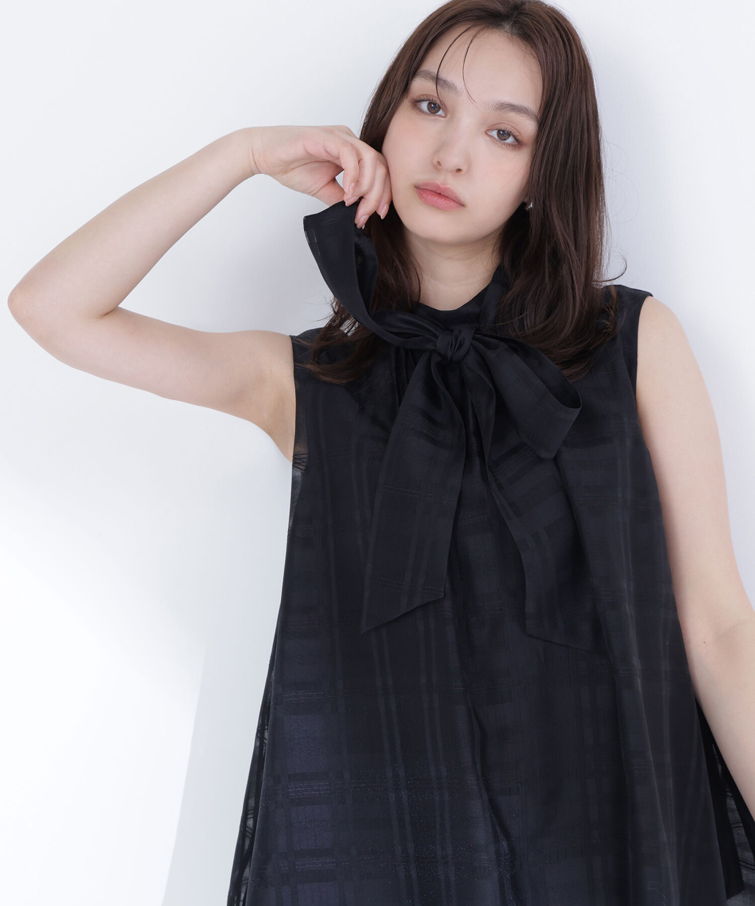  「シアーチェックブラウス」|シャツ・ブラウス|