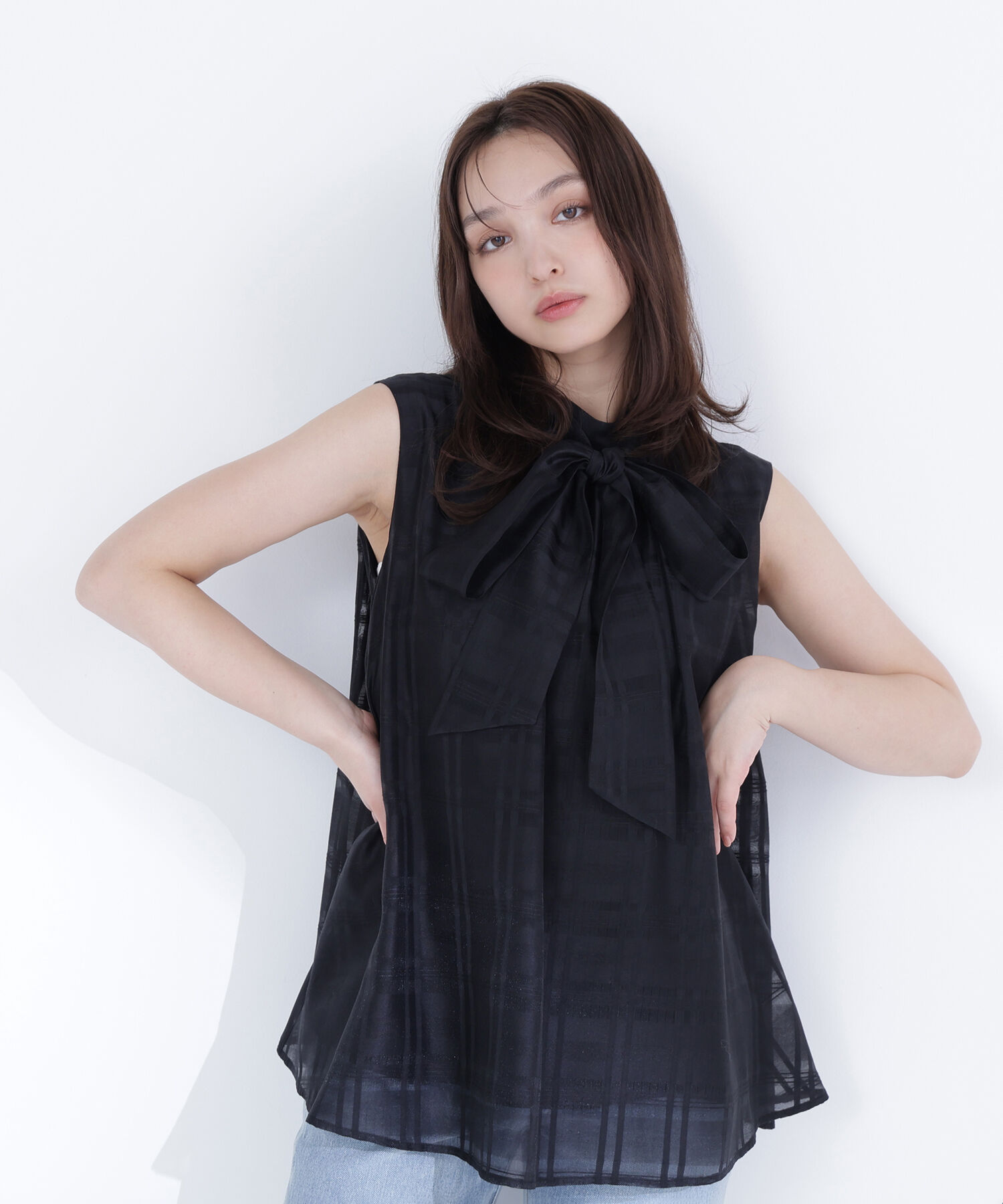  「シアーチェックブラウス」|シャツ・ブラウス|