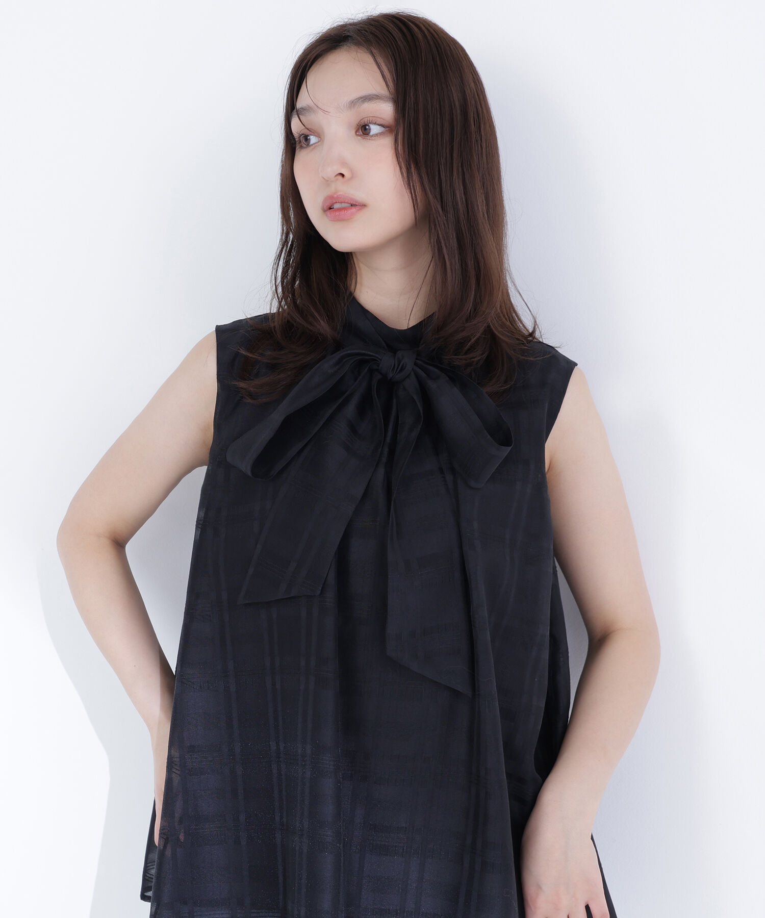  「シアーチェックブラウス」|シャツ・ブラウス|