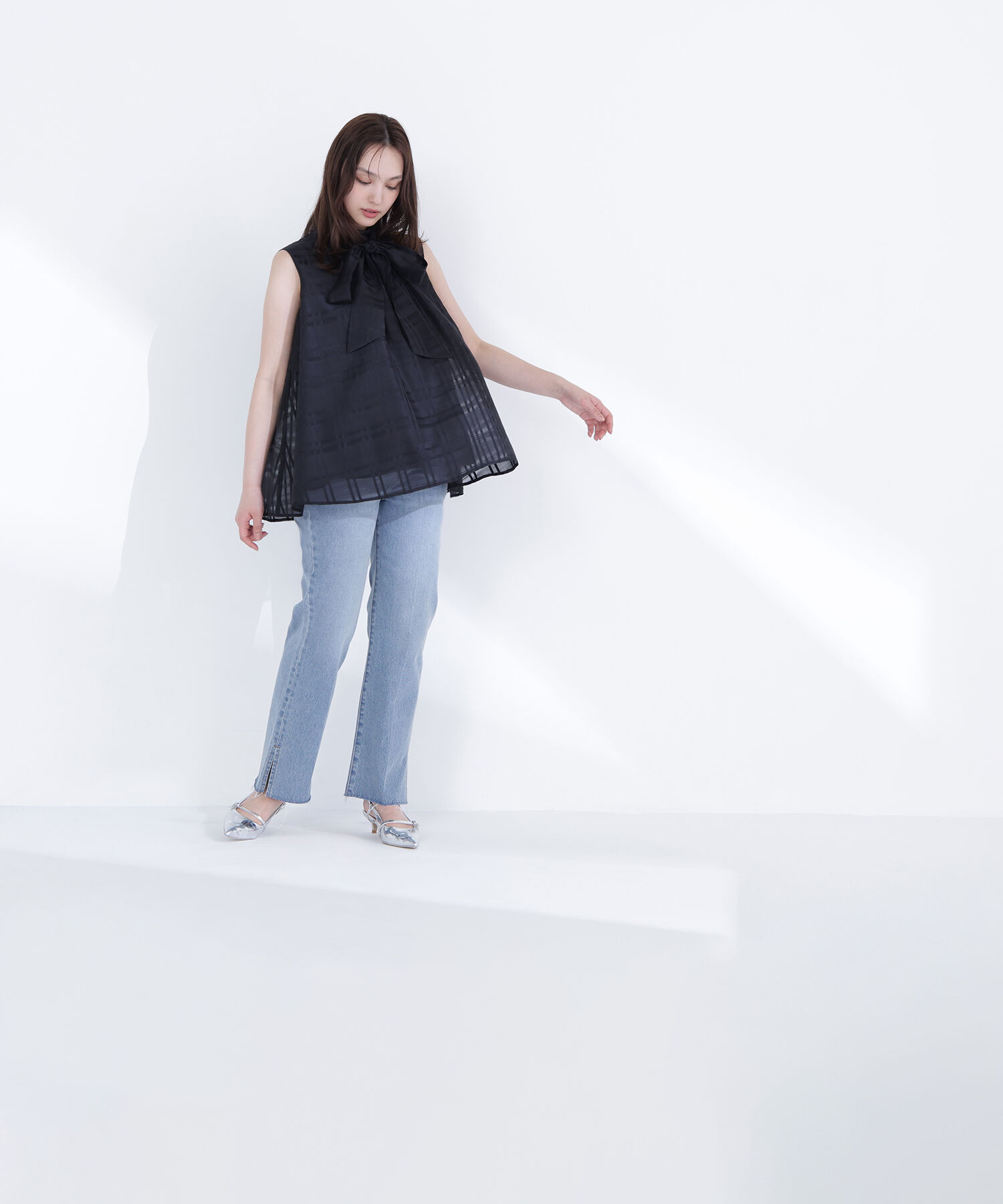  「シアーチェックブラウス」|シャツ・ブラウス|