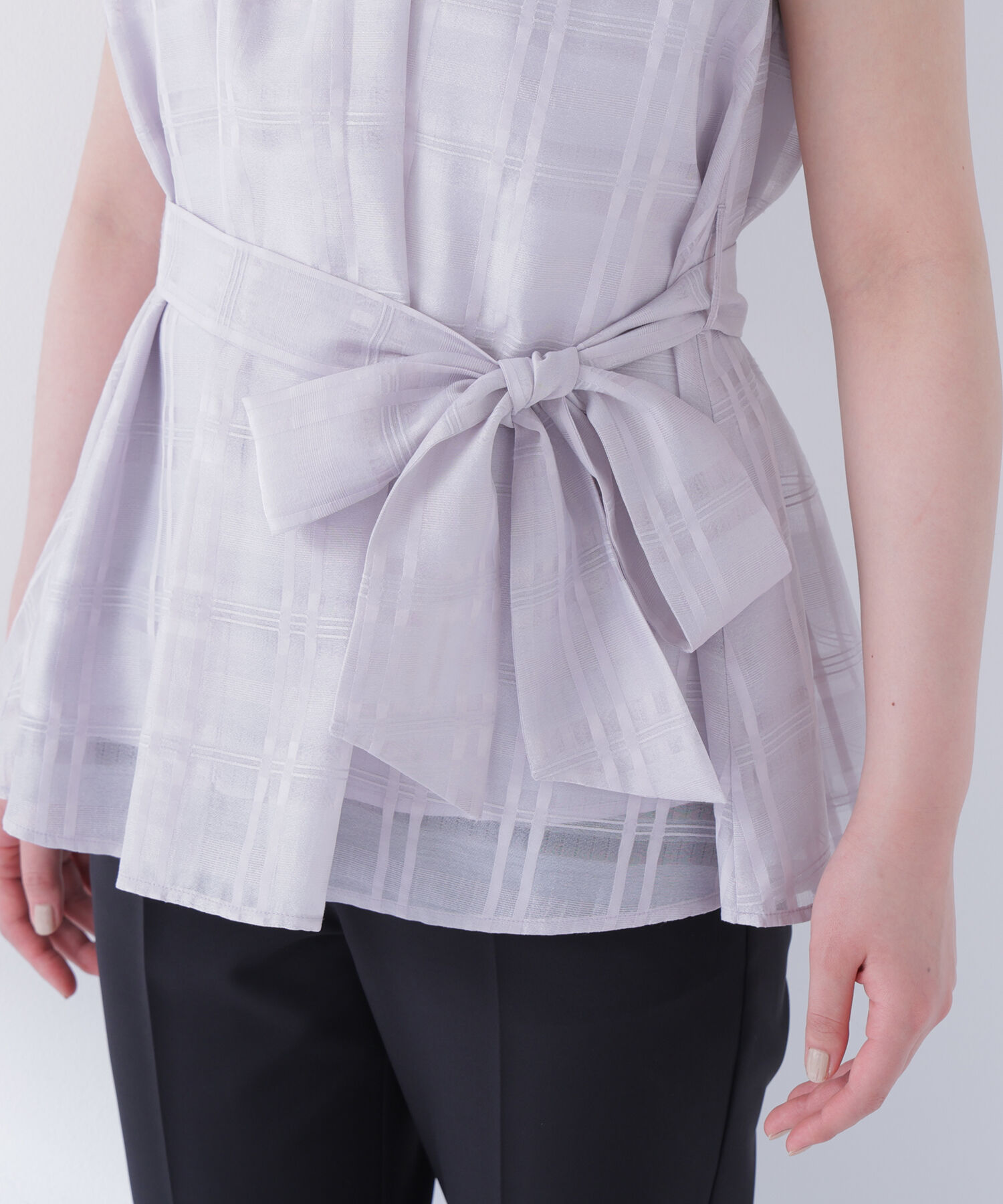  「シアーチェックブラウス」|シャツ・ブラウス|