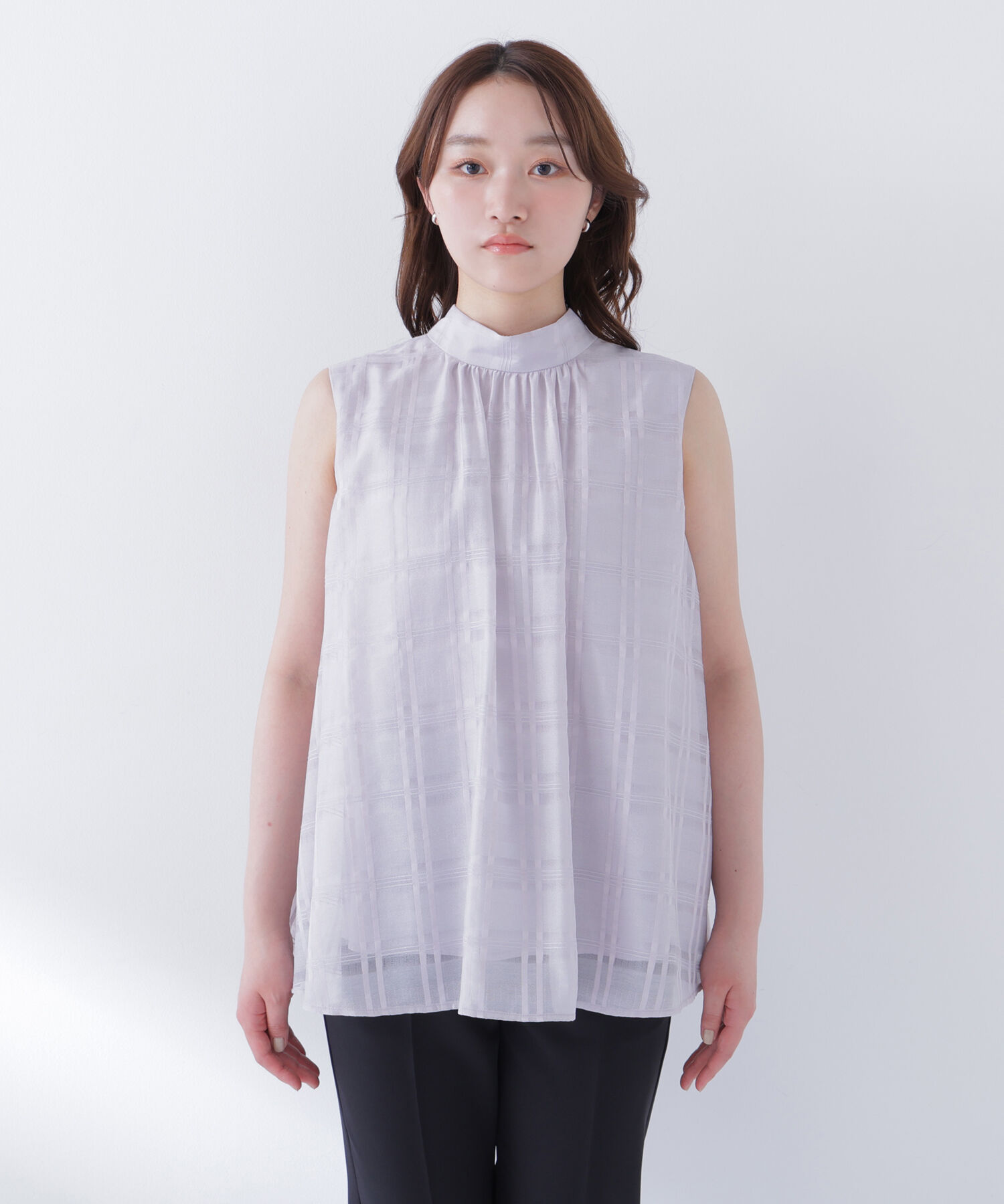  「シアーチェックブラウス」|シャツ・ブラウス|