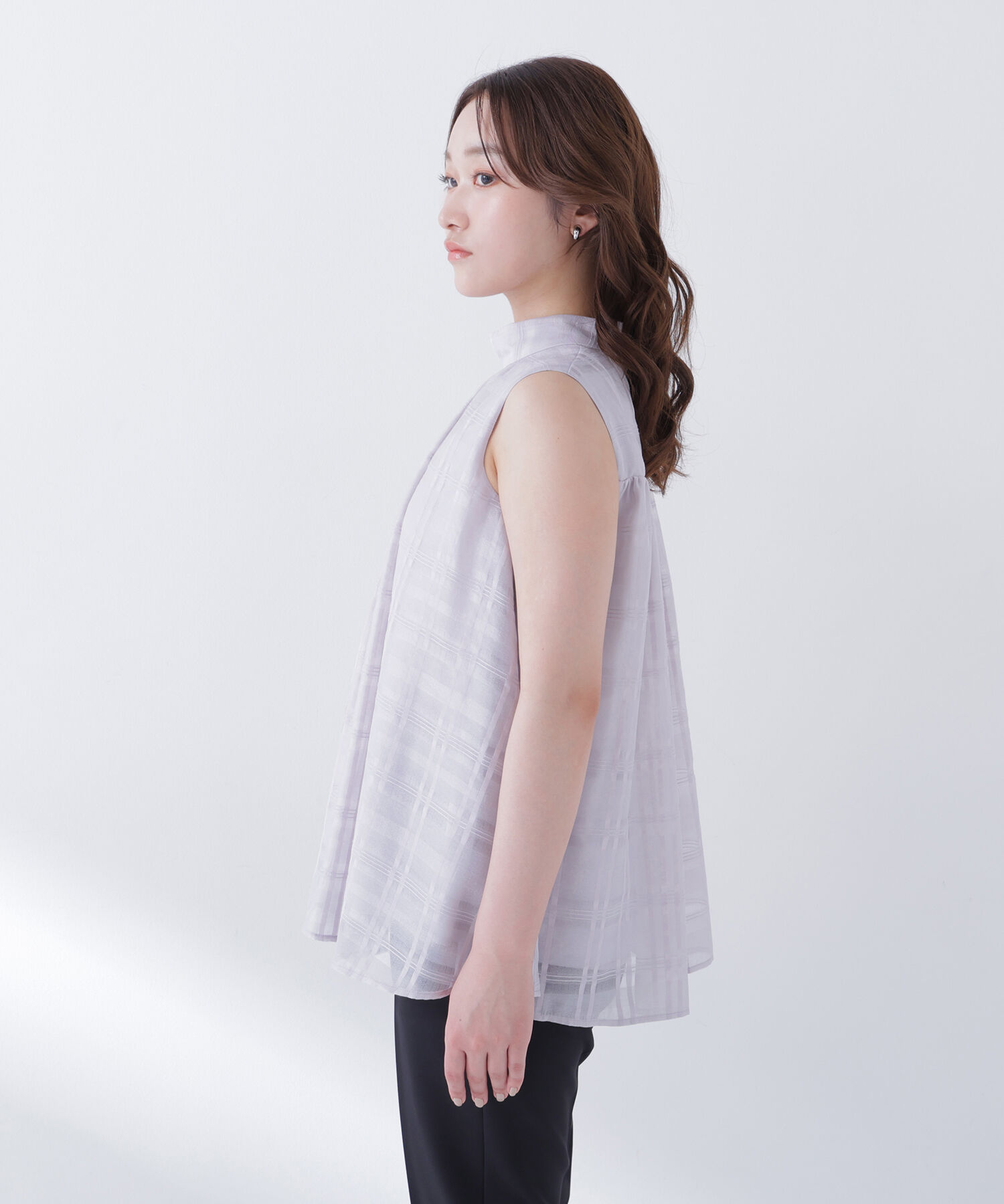  「シアーチェックブラウス」|シャツ・ブラウス|