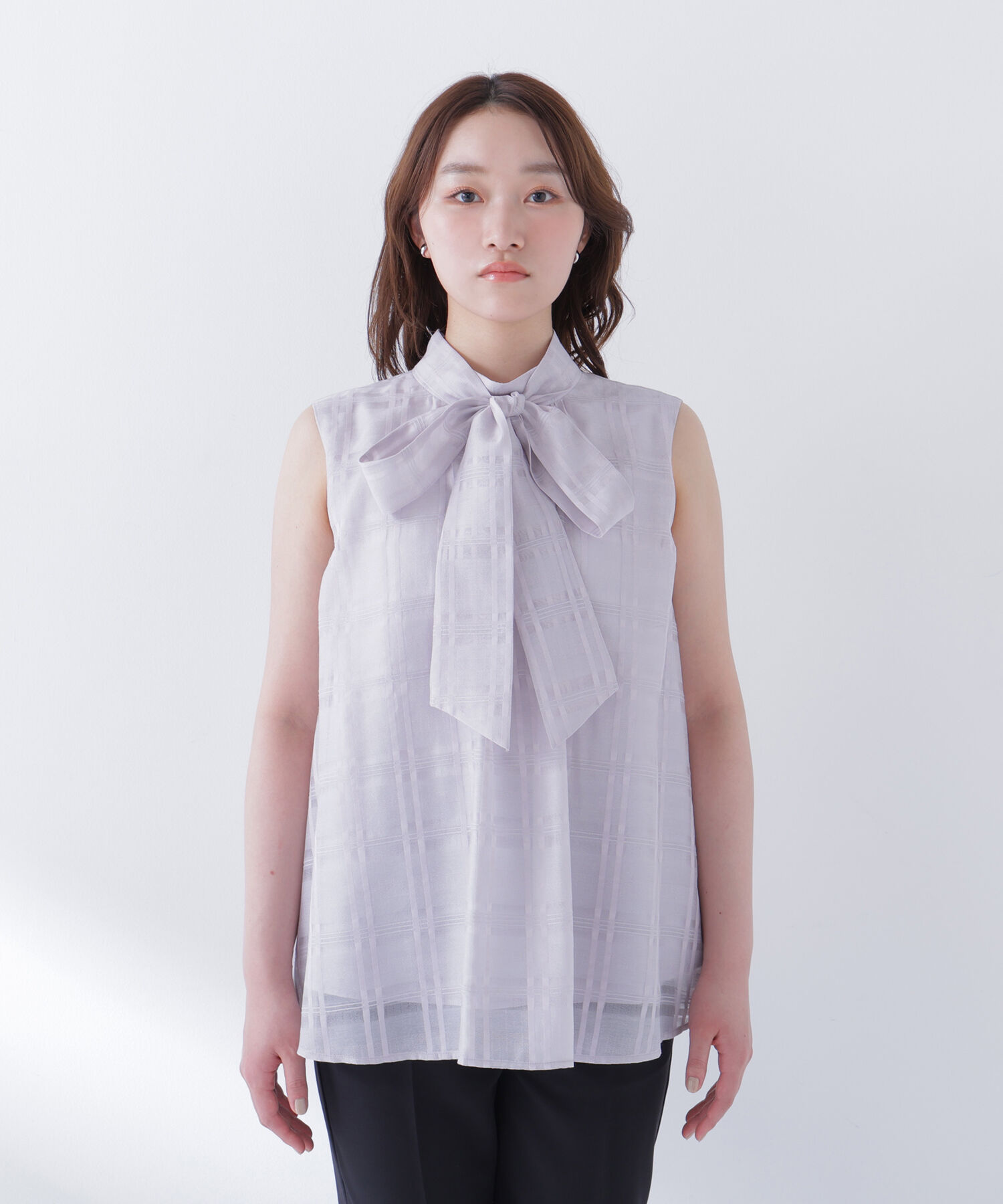  「シアーチェックブラウス」|シャツ・ブラウス|