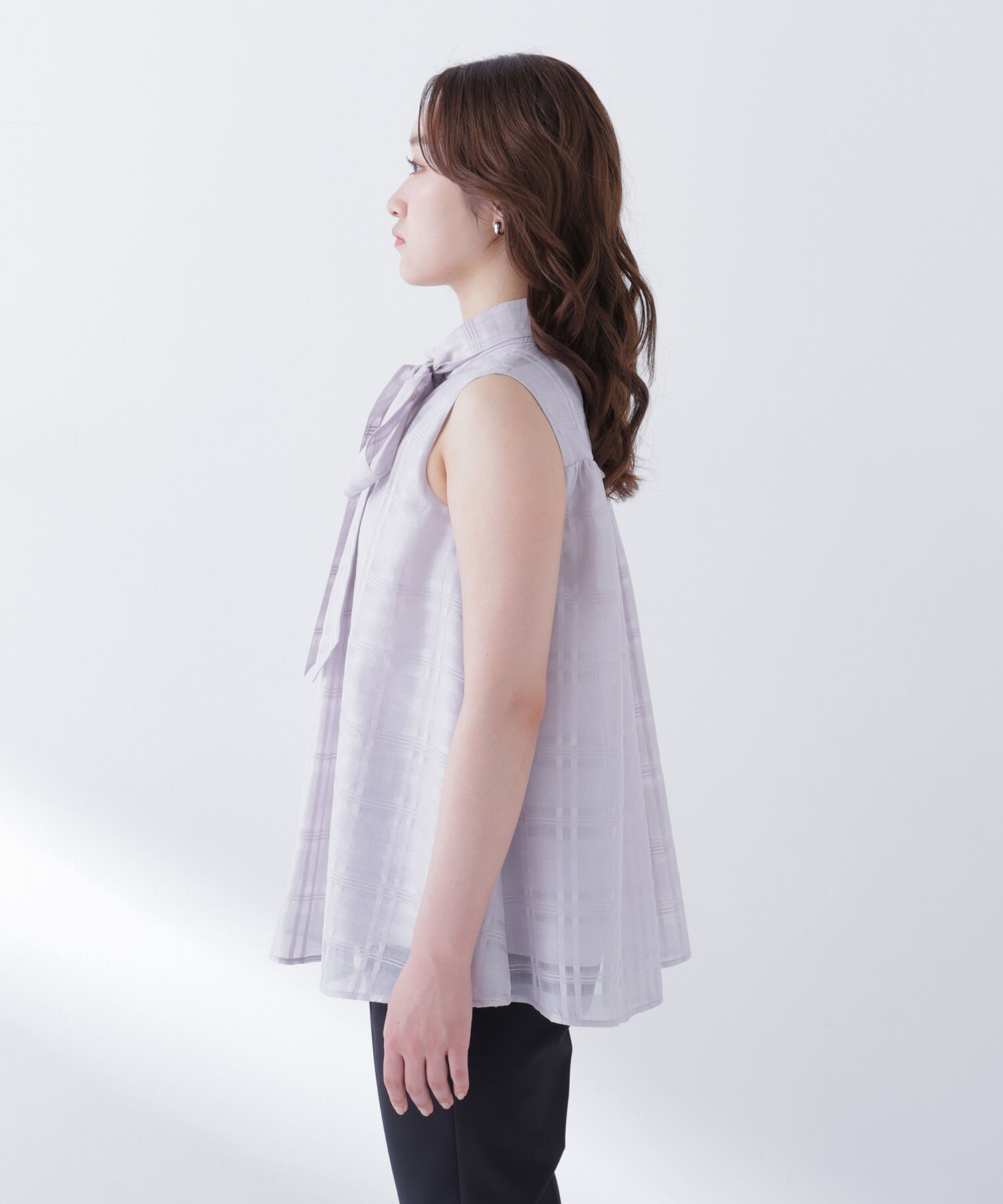  「シアーチェックブラウス」|シャツ・ブラウス|