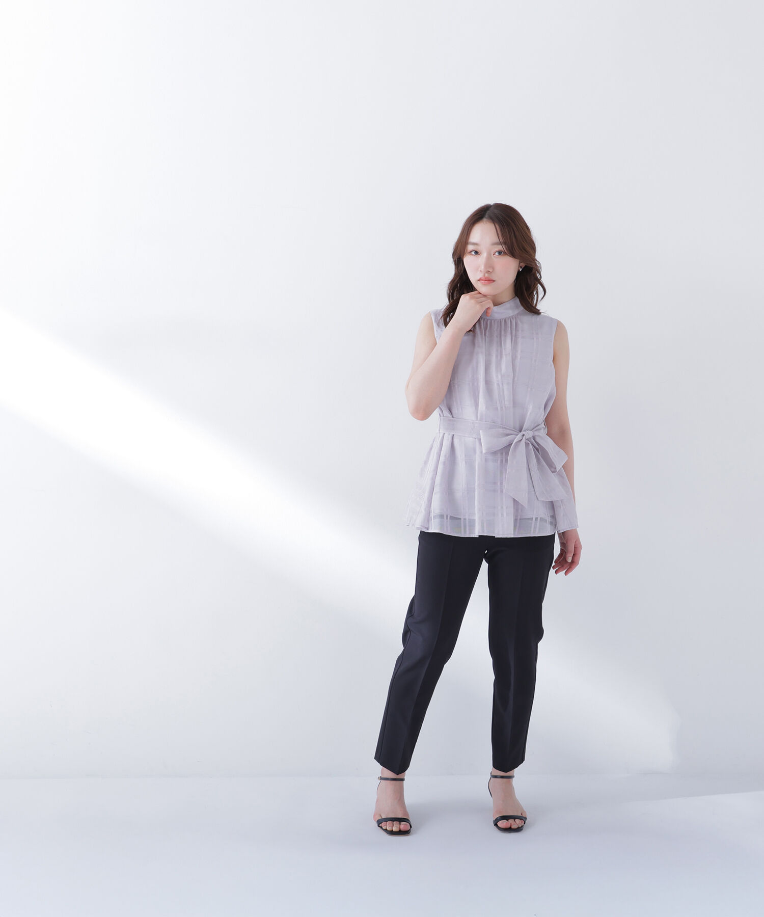  「シアーチェックブラウス」|シャツ・ブラウス|