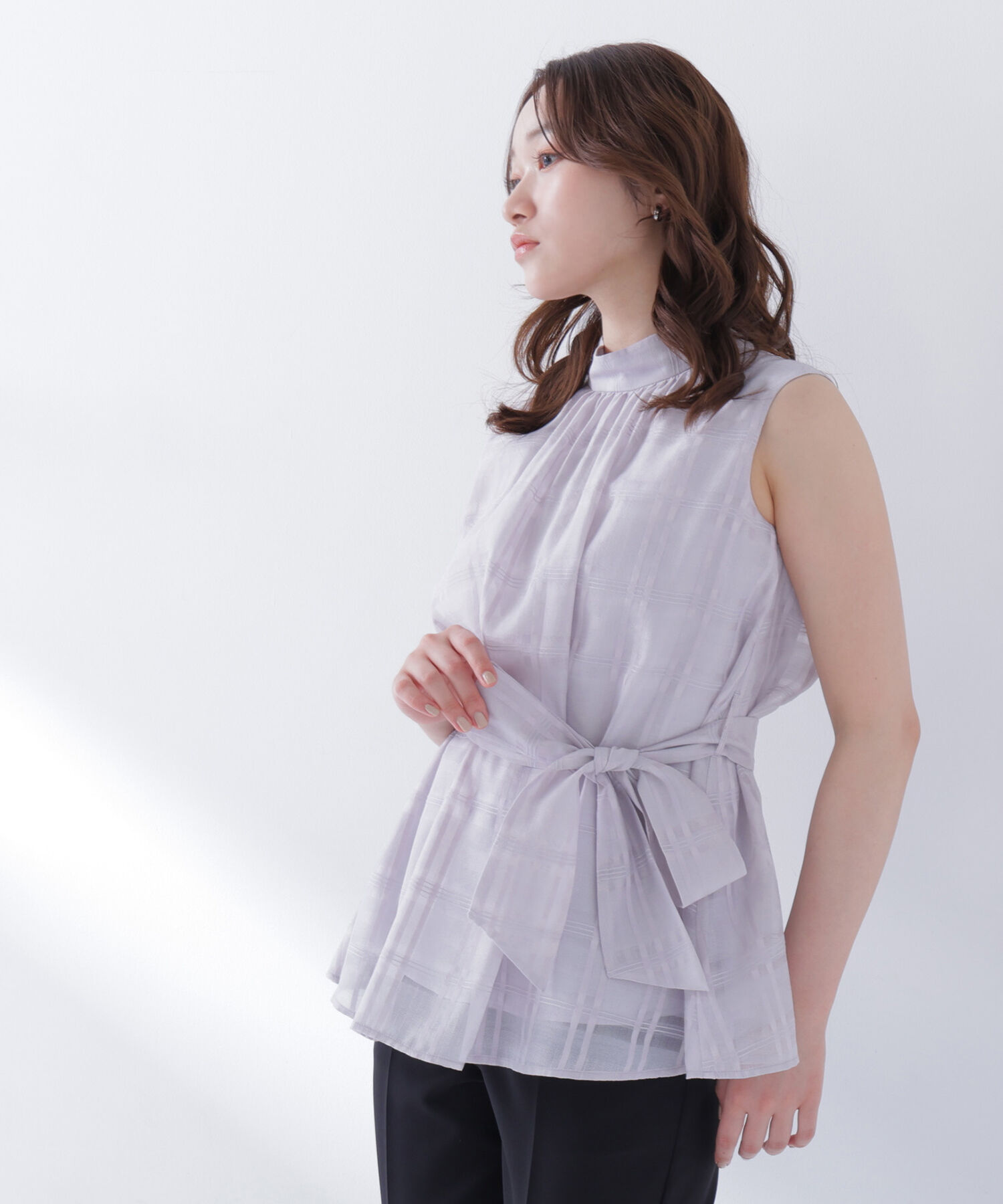  「シアーチェックブラウス」|シャツ・ブラウス|