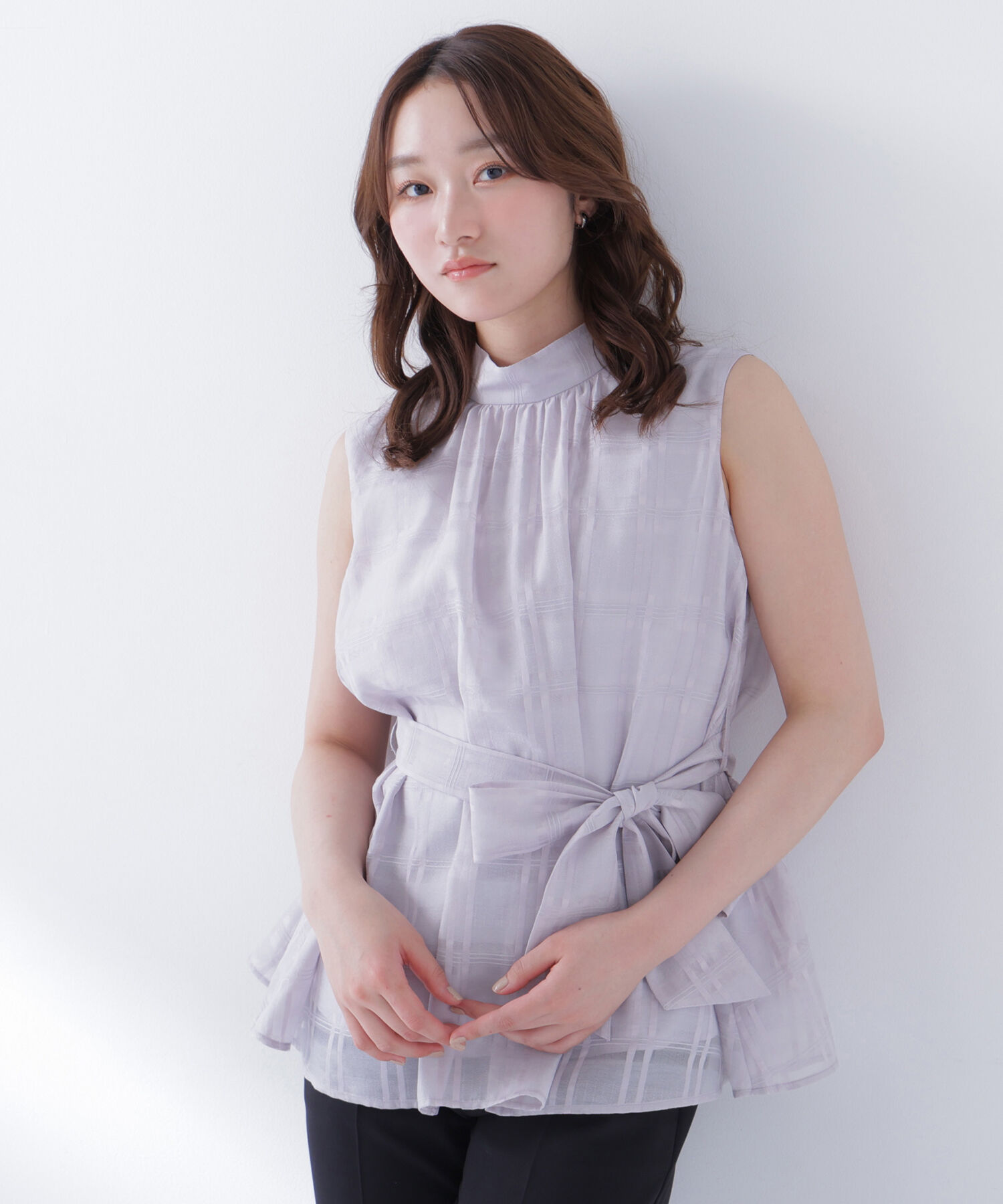  「シアーチェックブラウス」|シャツ・ブラウス|