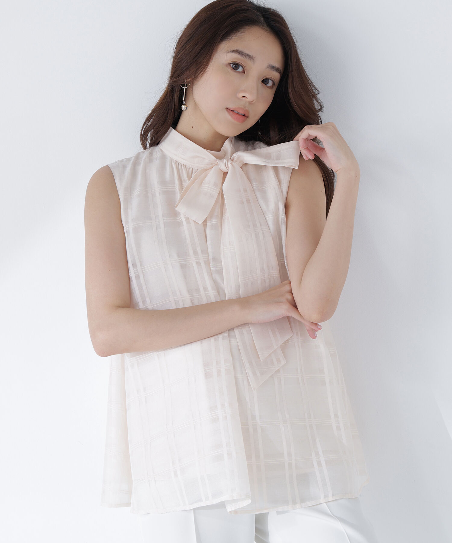  「シアーチェックブラウス」|シャツ・ブラウス|