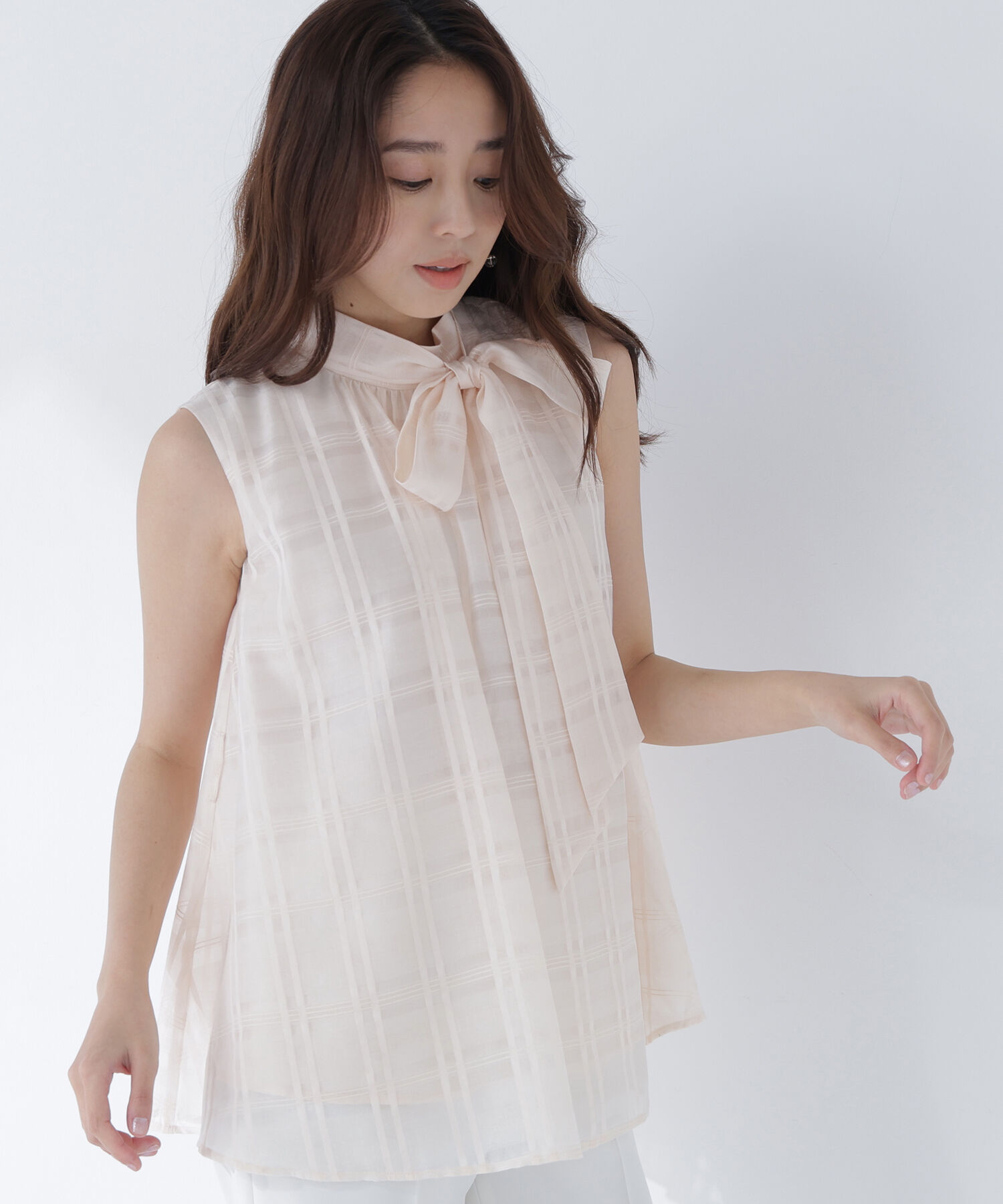  「シアーチェックブラウス」|シャツ・ブラウス|