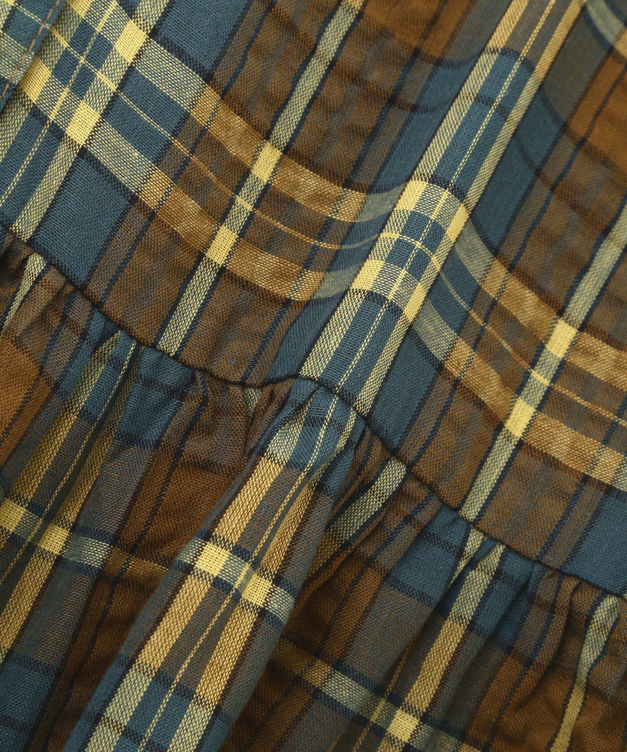  「チェック柄バックレースアップペプラムブラウス」|シャツ・ブラウス|