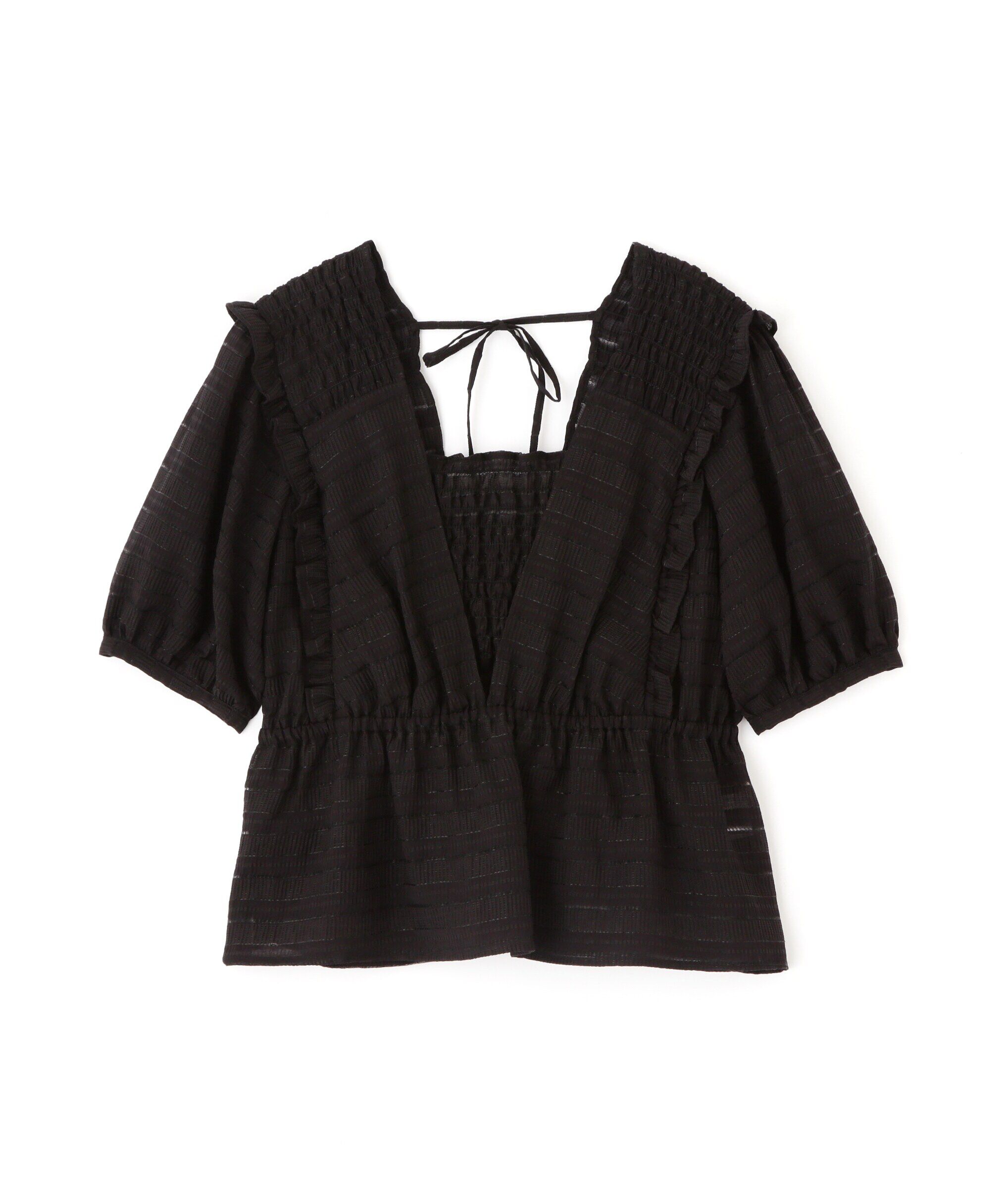  「肩フリルシャーリングペプラムブラウス」|シャツ・ブラウス|