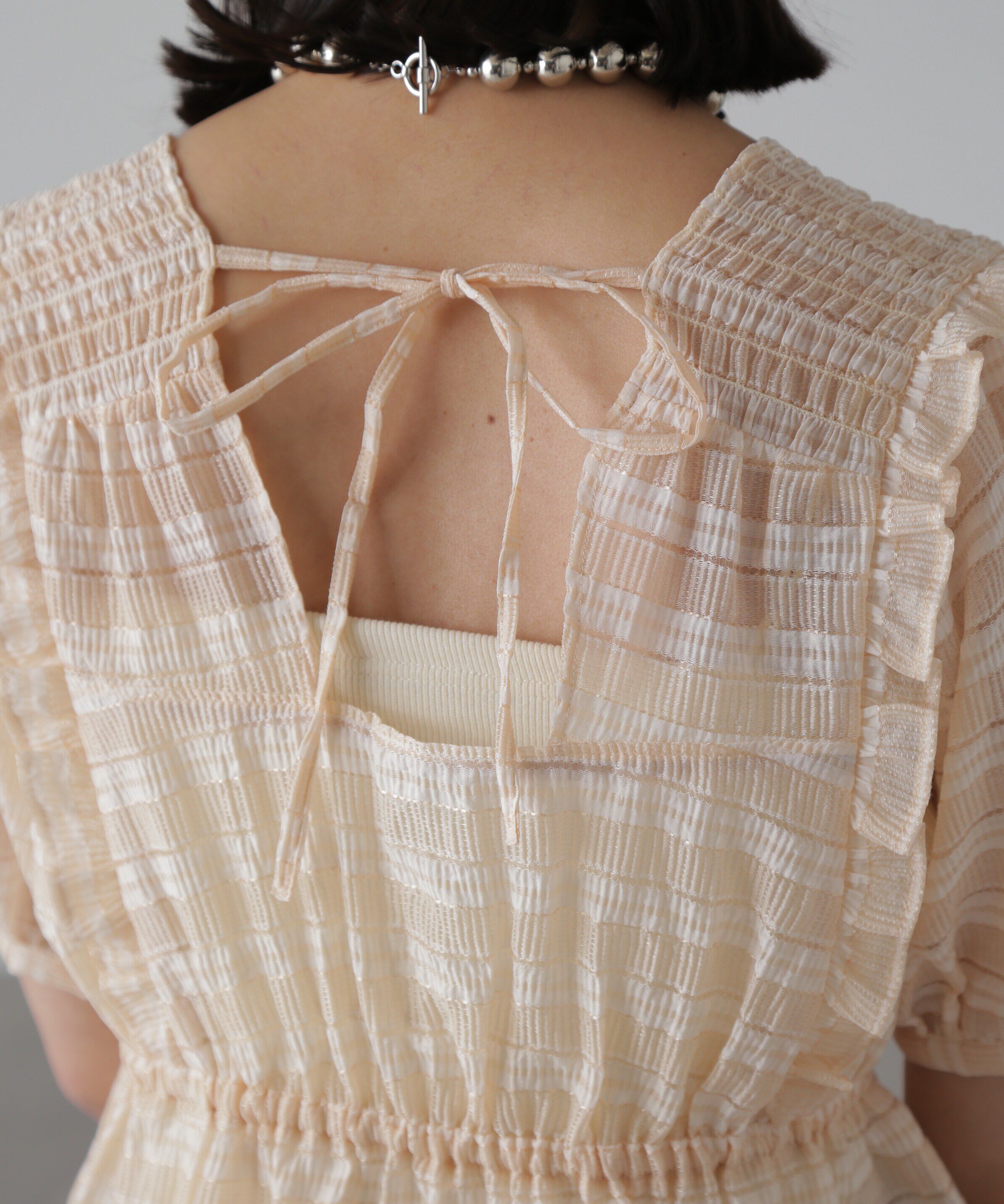  「肩フリルシャーリングペプラムブラウス」|シャツ・ブラウス|