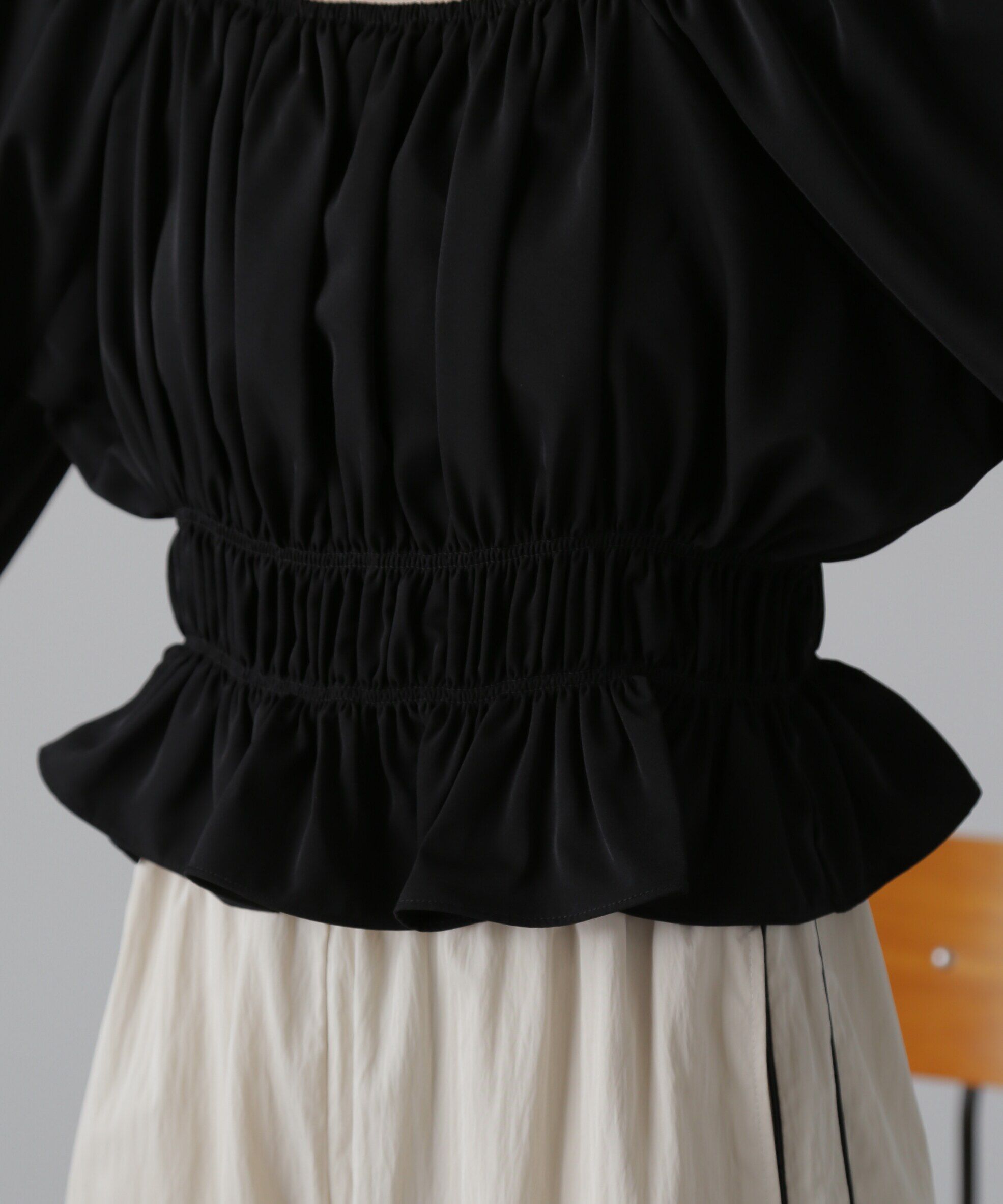  「スクエアネックシャーリングブラウス」|シャツ・ブラウス|