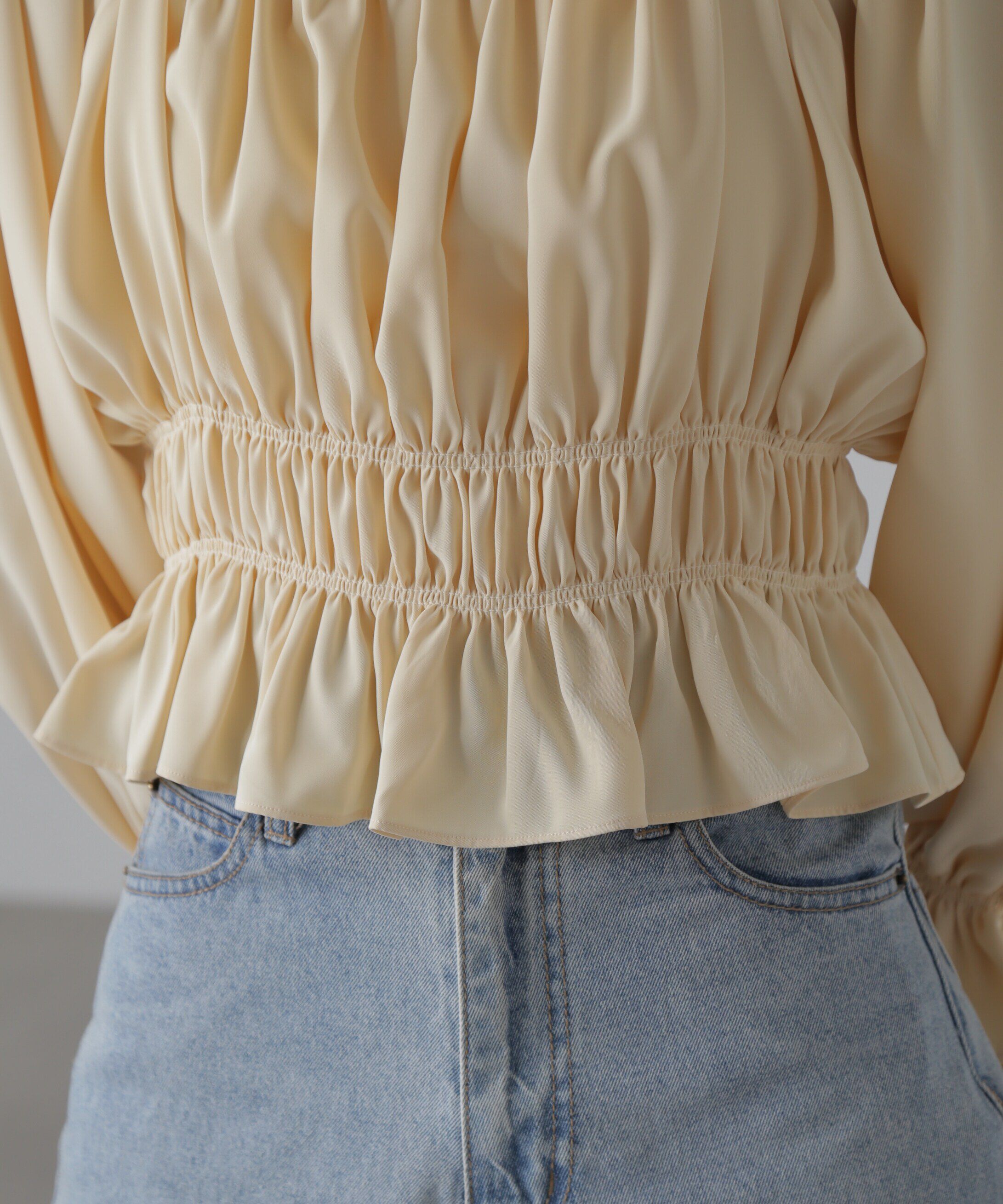  「スクエアネックシャーリングブラウス」|シャツ・ブラウス|