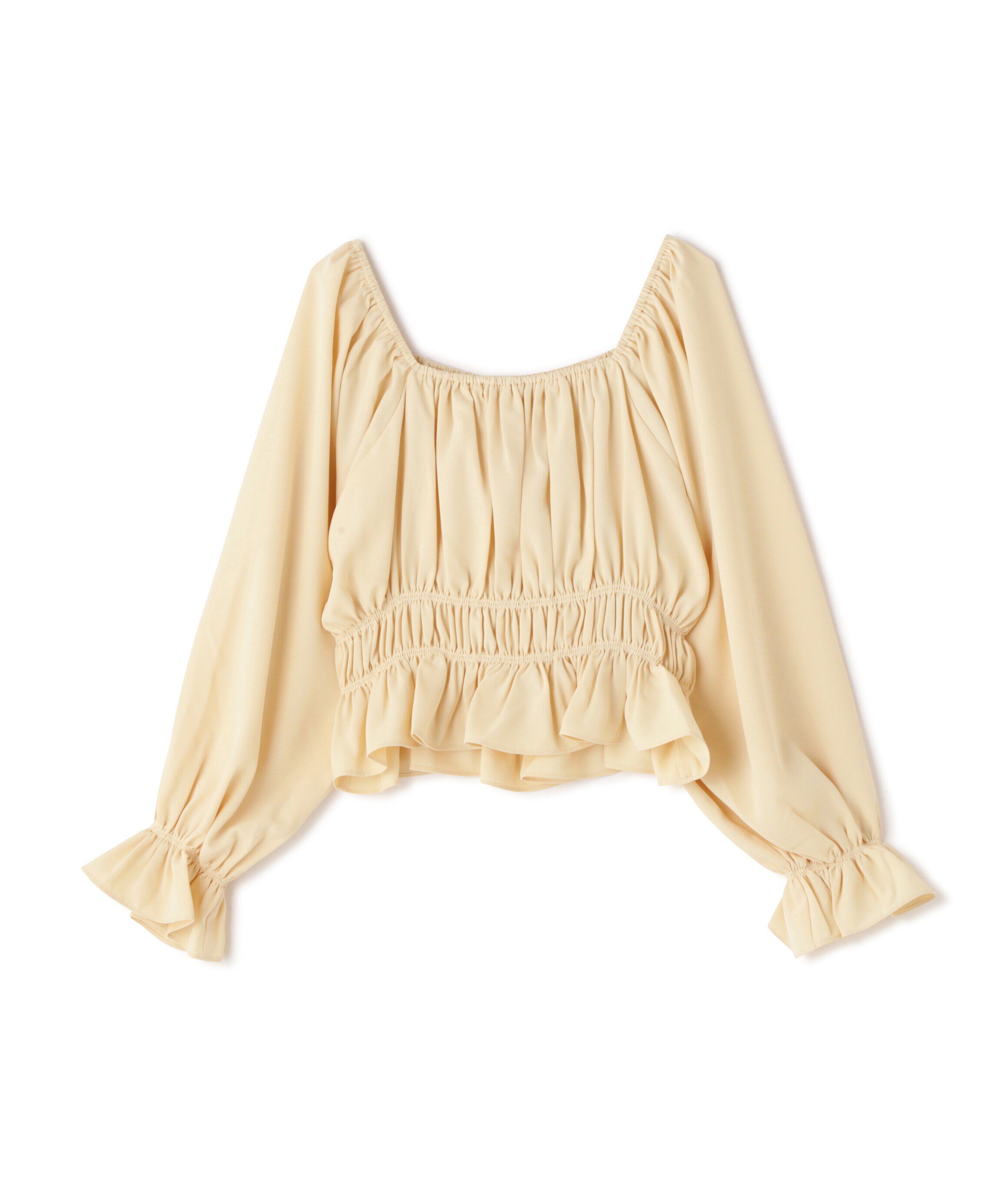  「スクエアネックシャーリングブラウス」|シャツ・ブラウス|