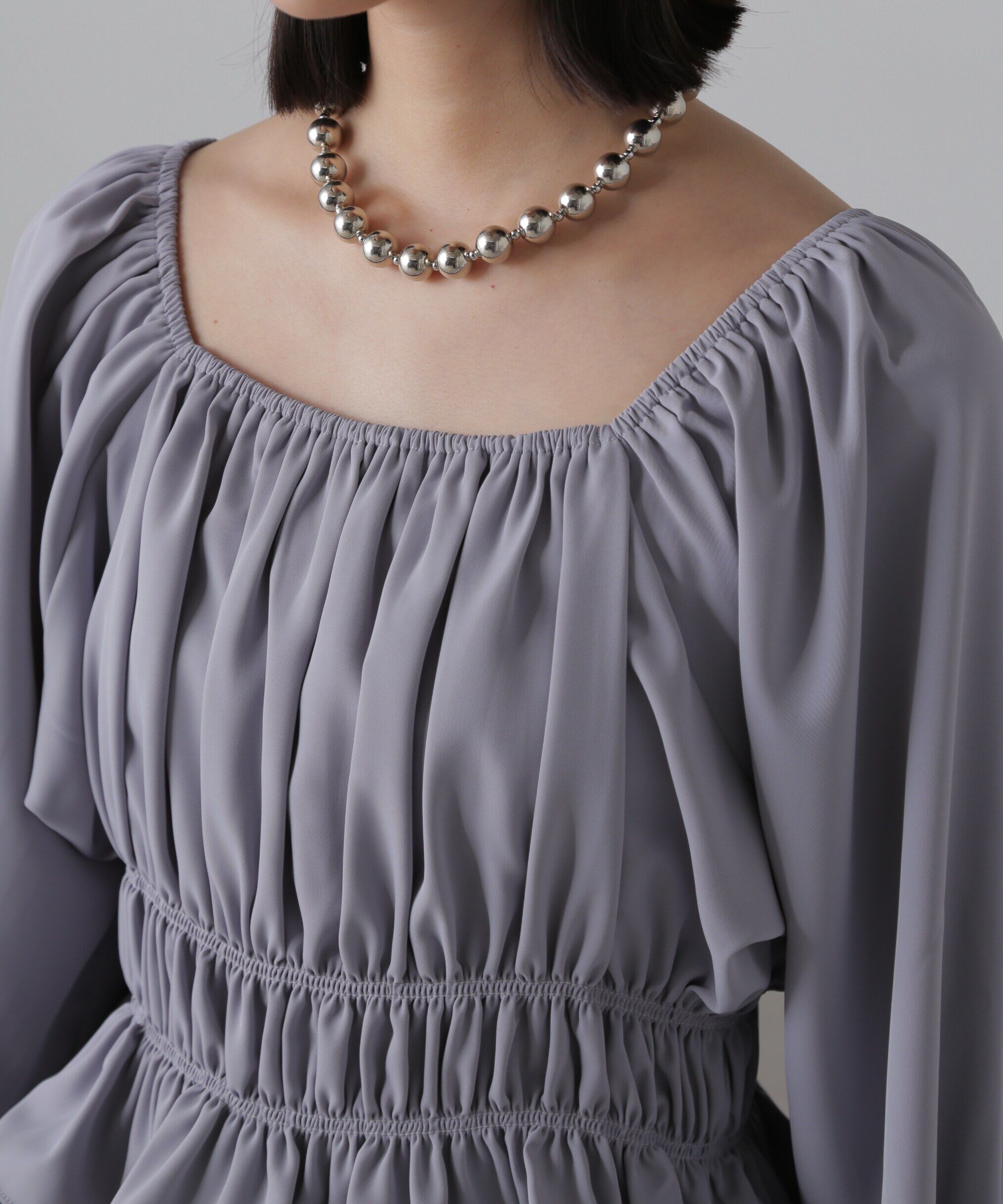  「スクエアネックシャーリングブラウス」|シャツ・ブラウス|