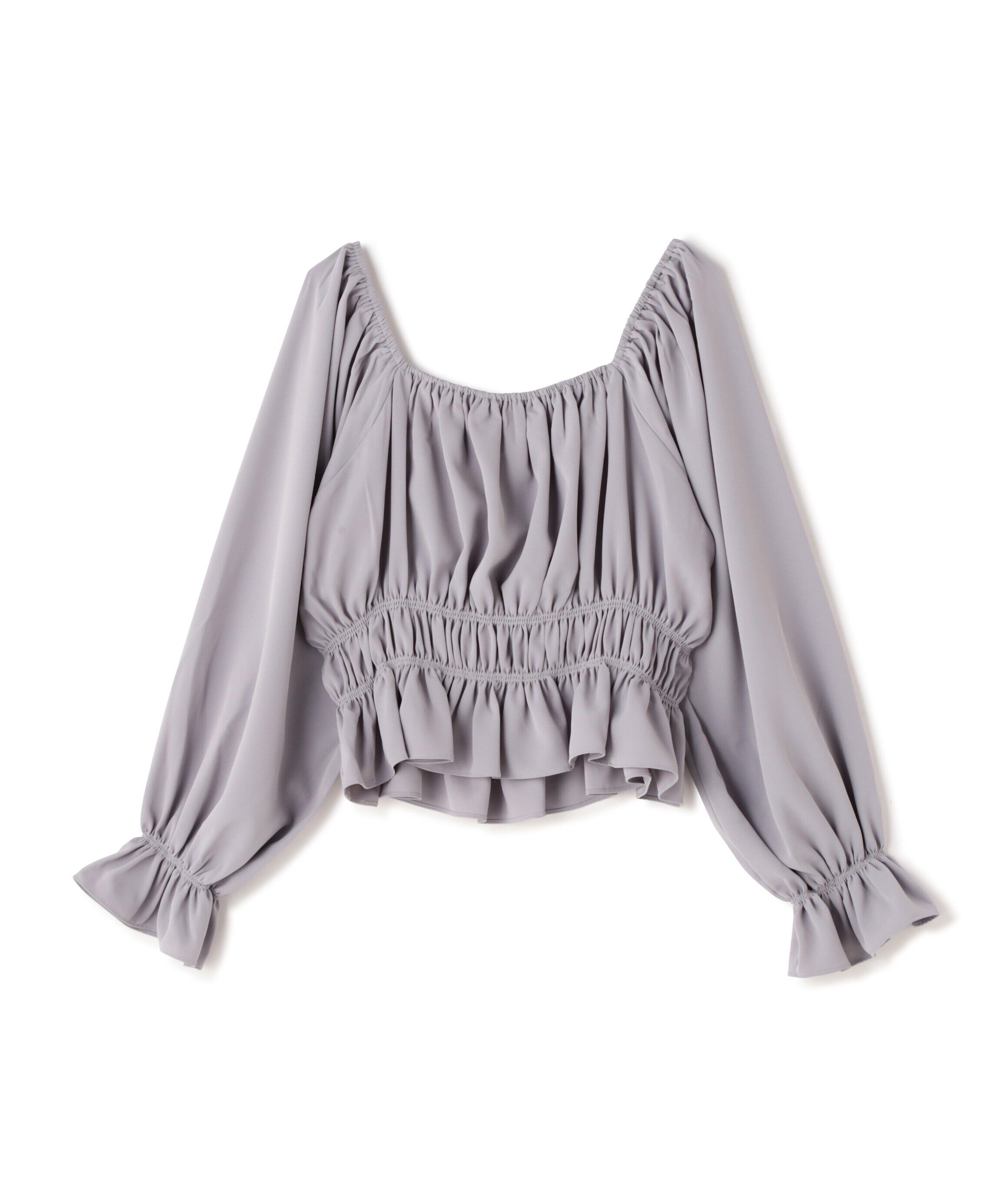  「スクエアネックシャーリングブラウス」|シャツ・ブラウス|