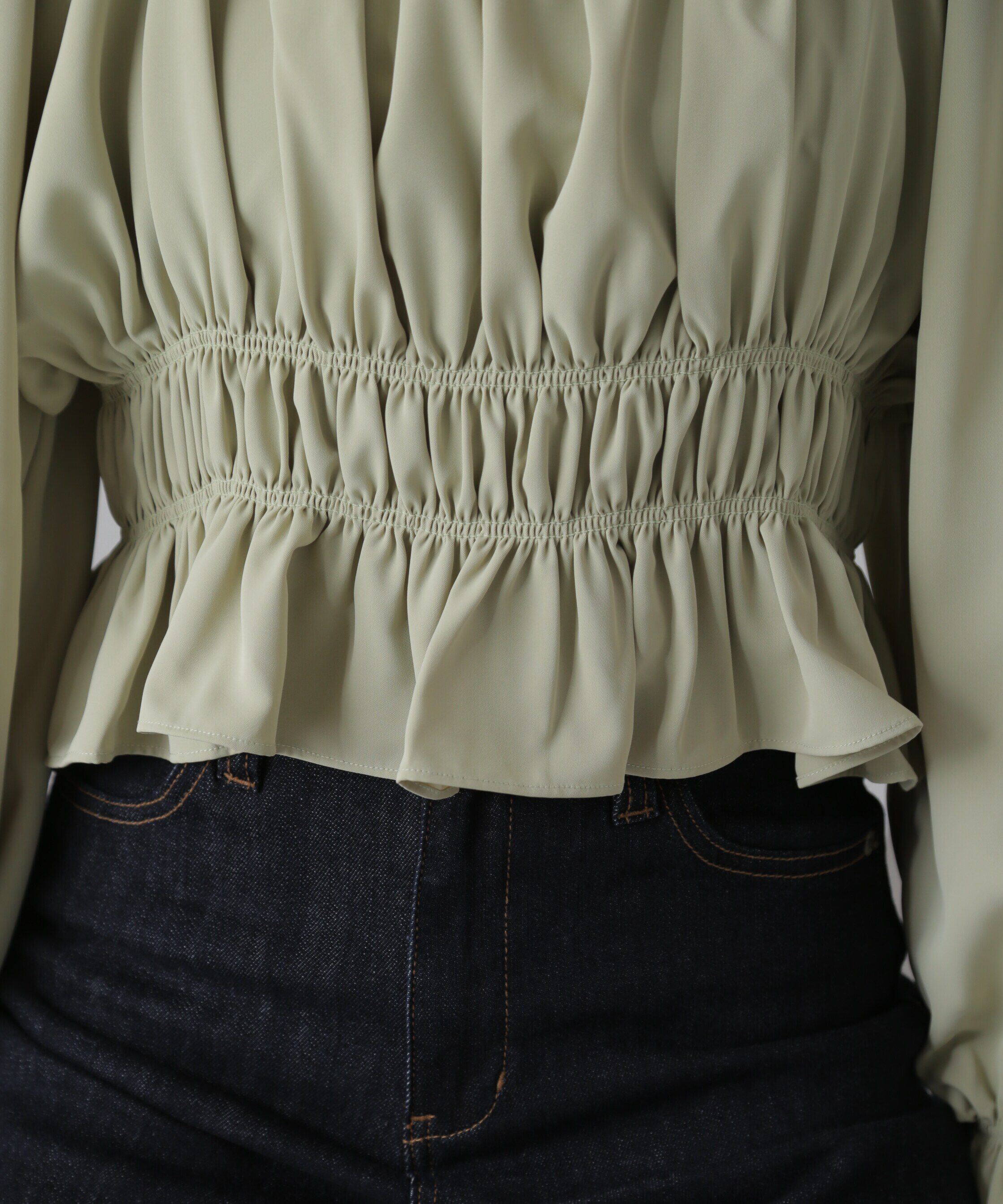  「スクエアネックシャーリングブラウス」|シャツ・ブラウス|