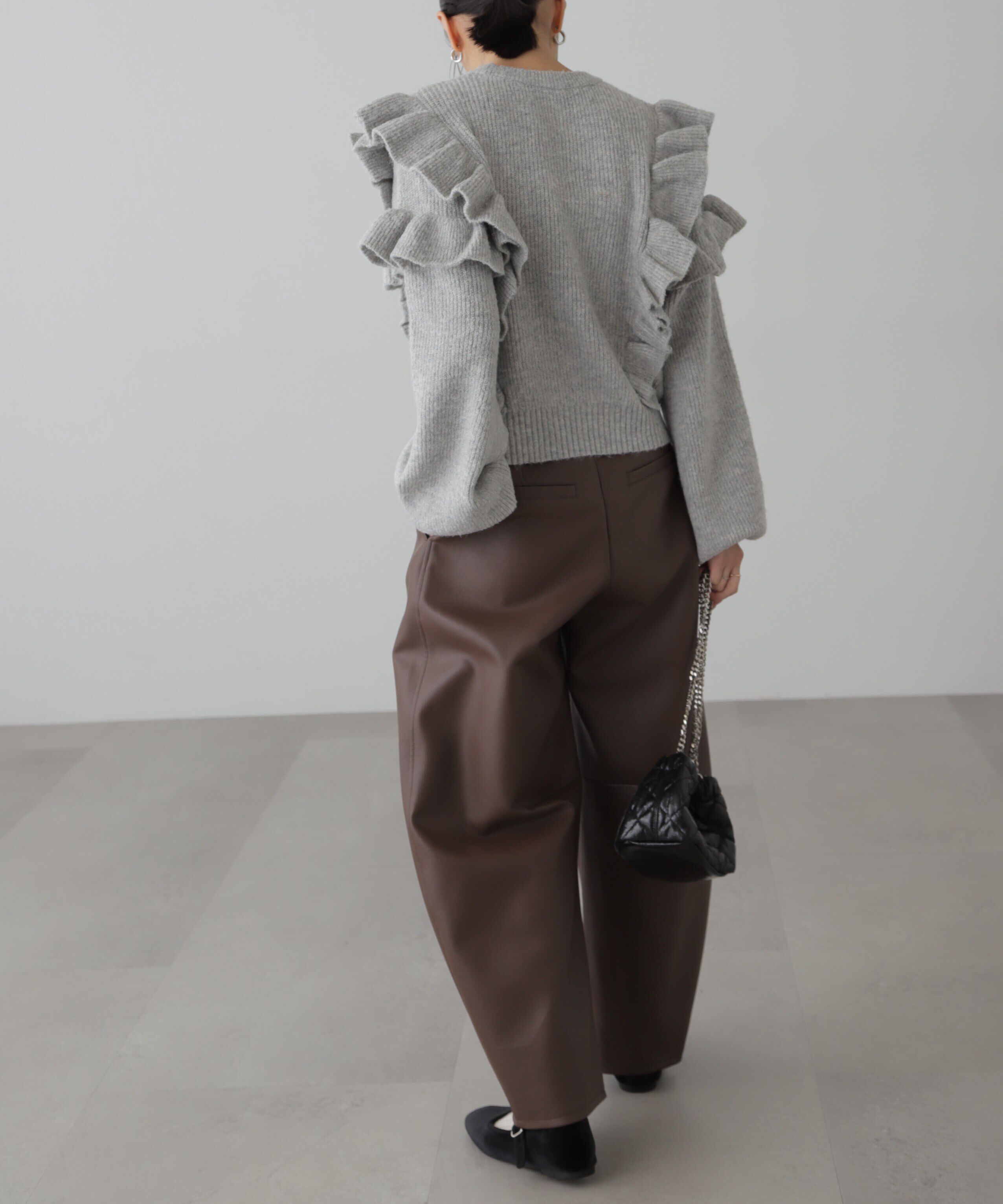  「肩フリルケーブルニット」|ニット・セーター|