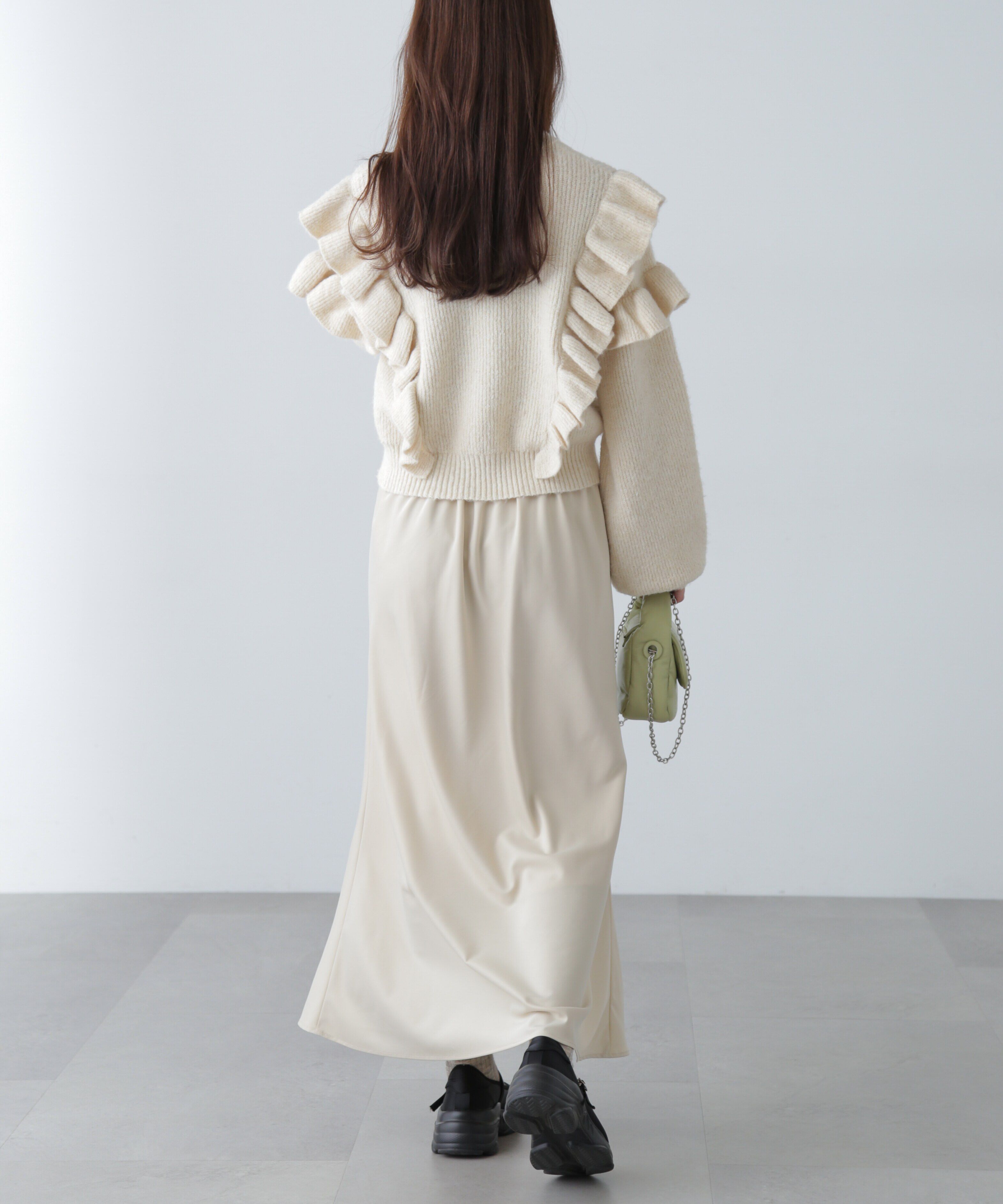  「肩フリルケーブルニット」|ニット・セーター|