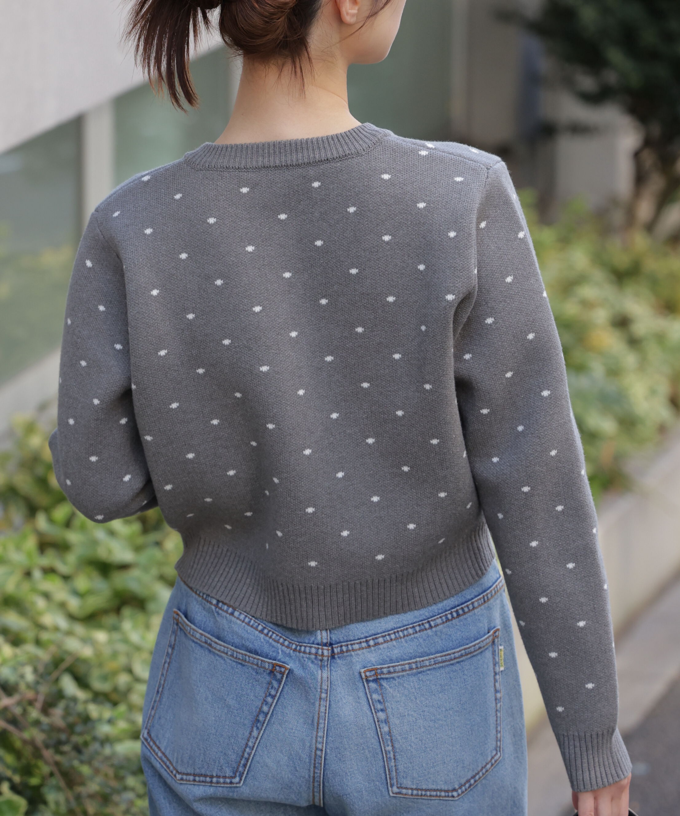  「ハートボタンドット柄カーディガン」|ニット・セーター|