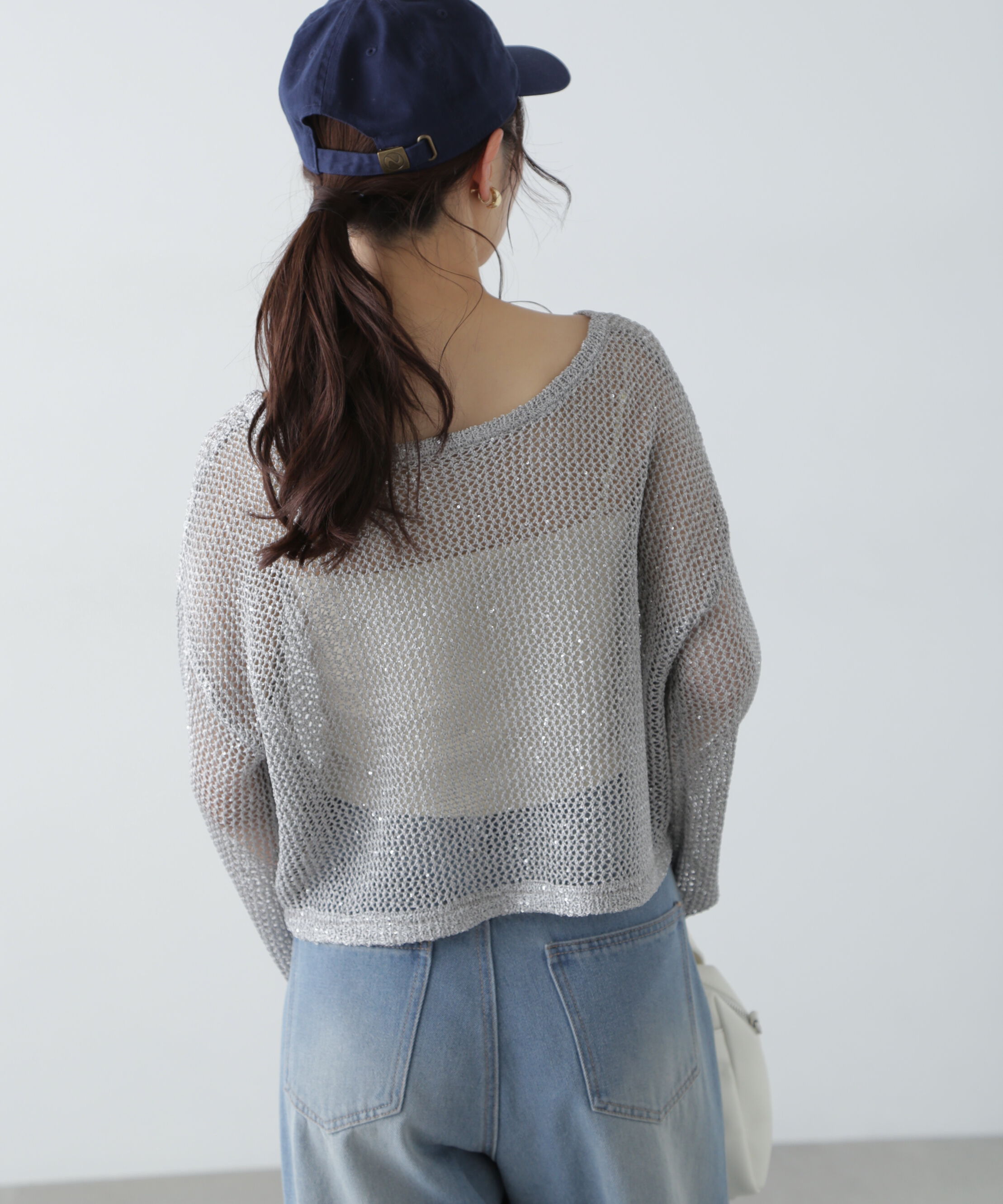  「メッシュスパンコールニット」|ニット・セーター|