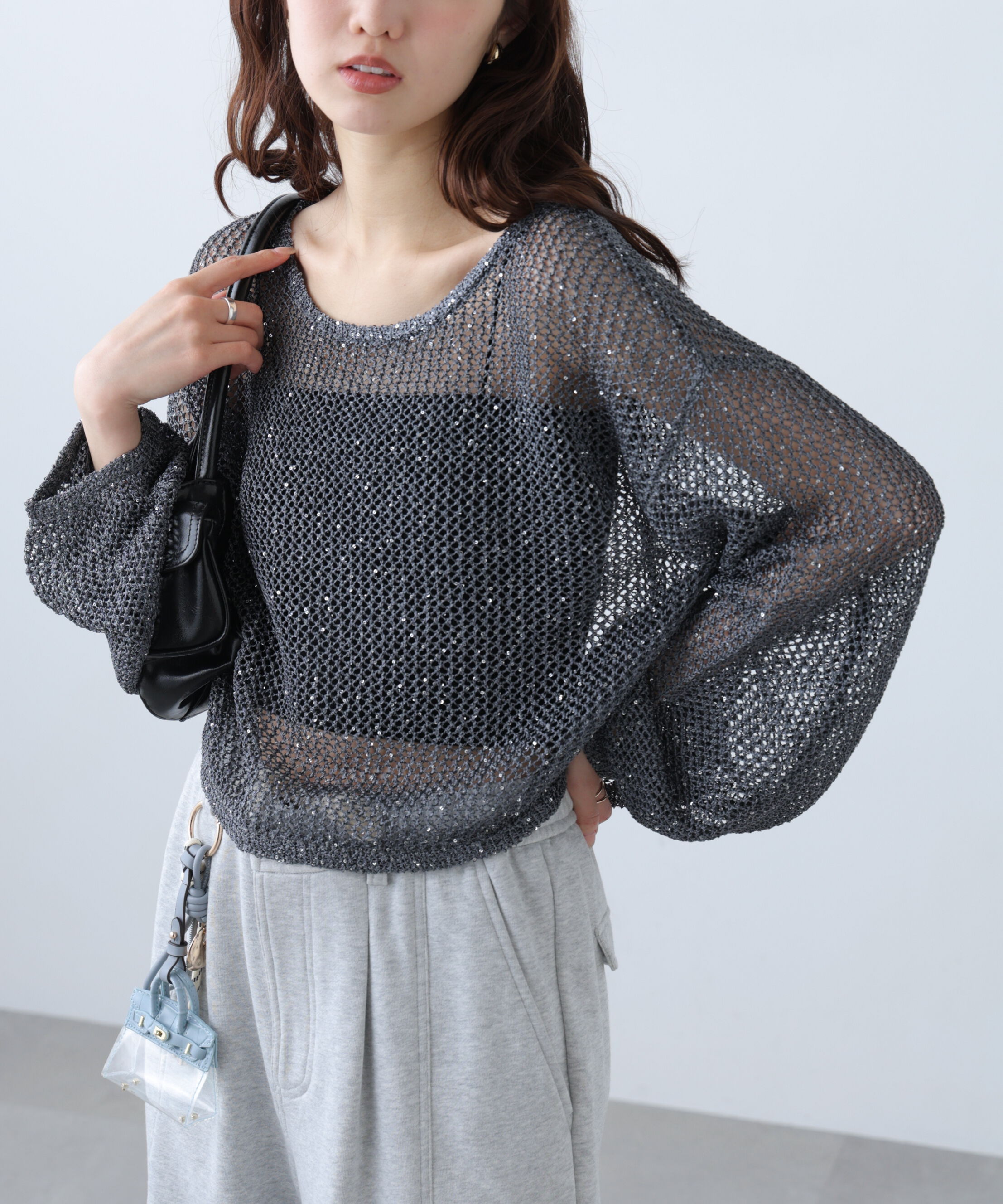  「メッシュスパンコールニット」|ニット・セーター|