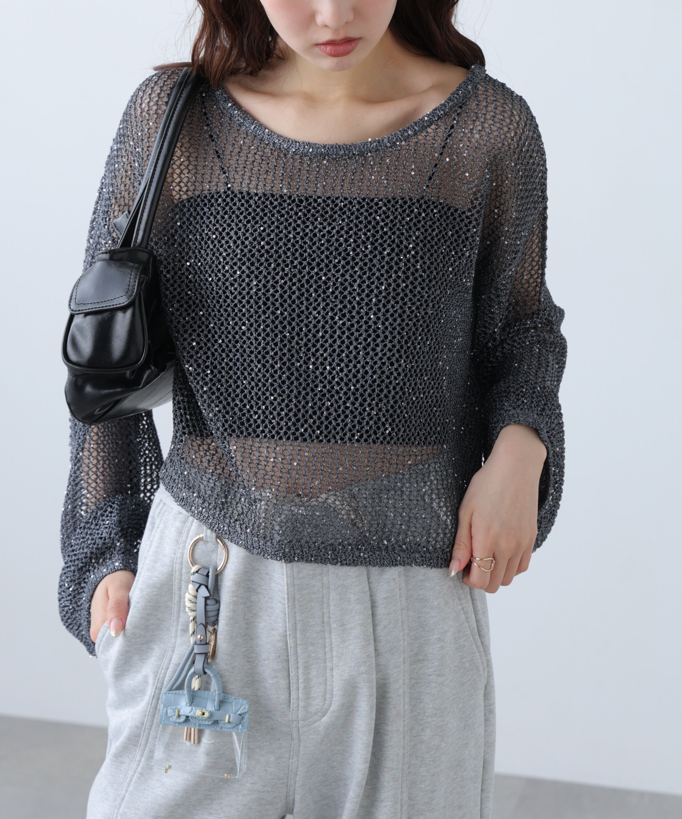  「メッシュスパンコールニット」|ニット・セーター|