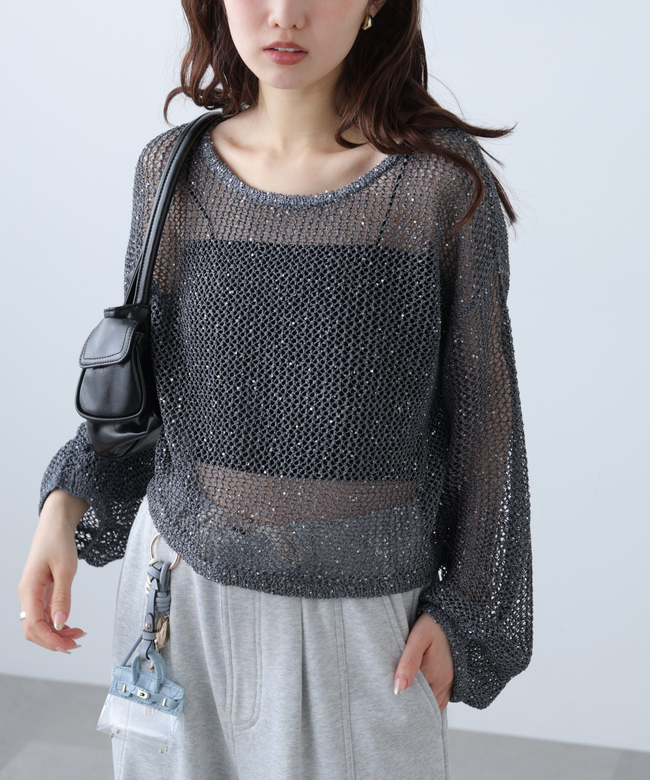  「メッシュスパンコールニット」|ニット・セーター|