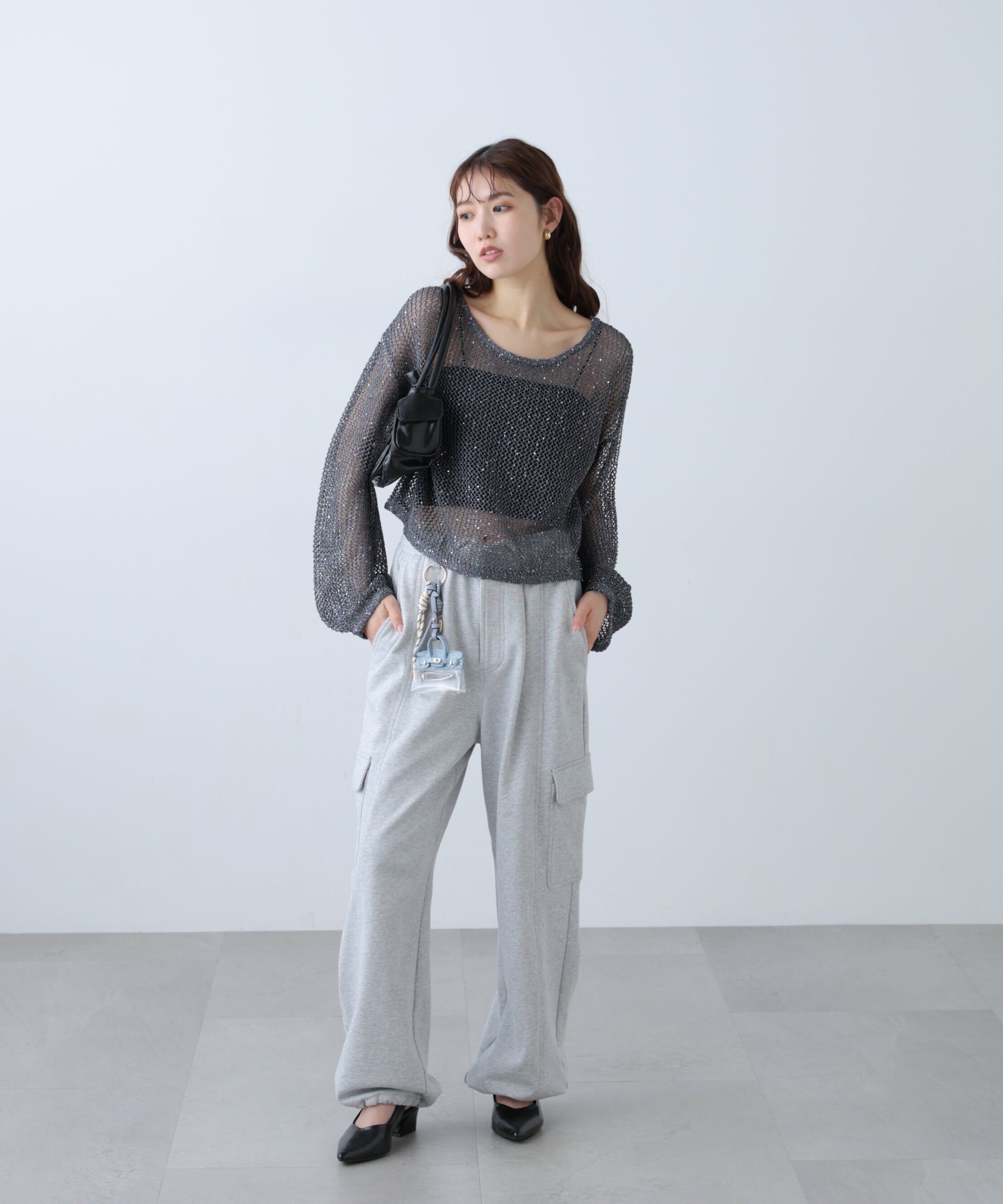  「メッシュスパンコールニット」|ニット・セーター|