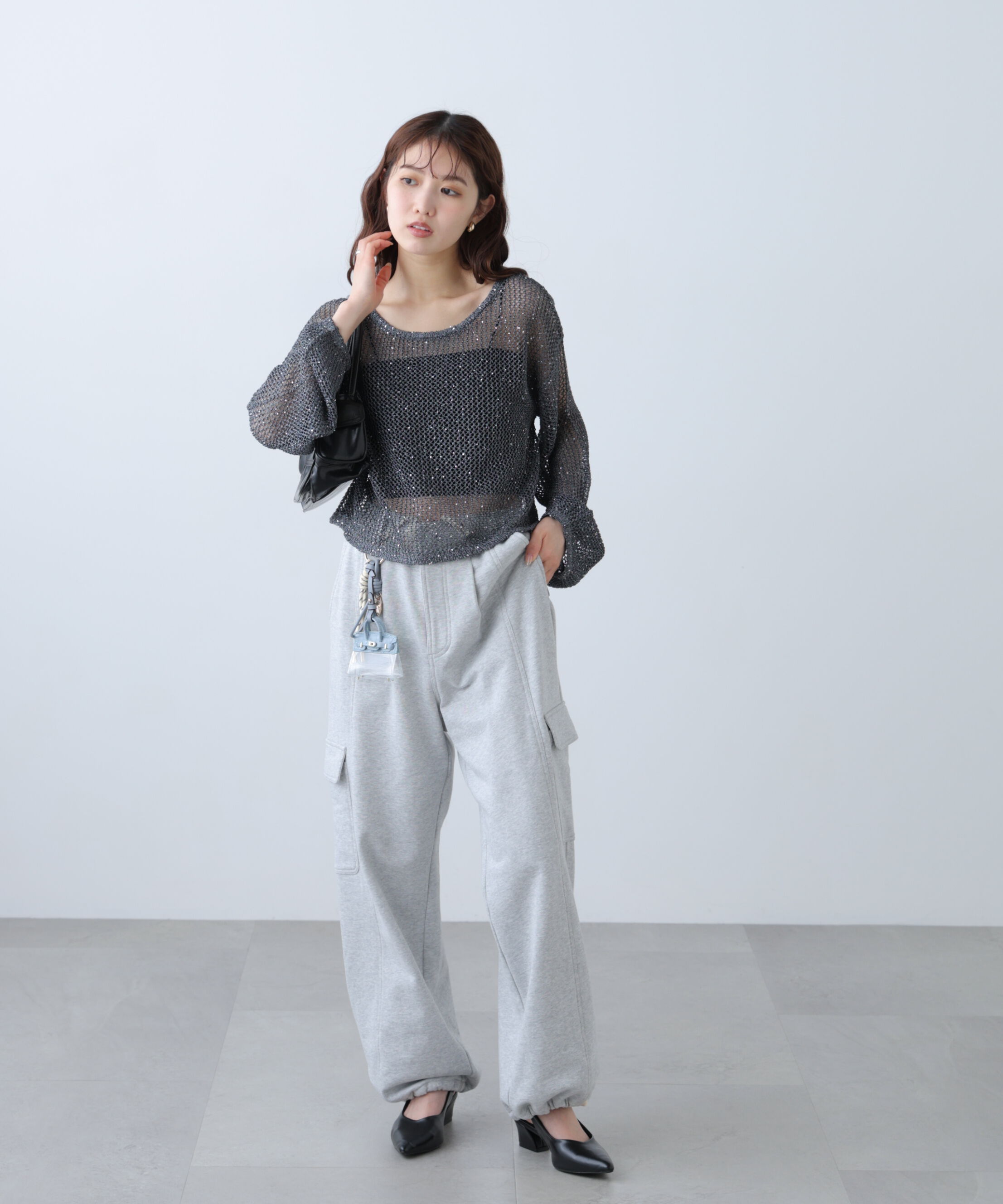  「メッシュスパンコールニット」|ニット・セーター|