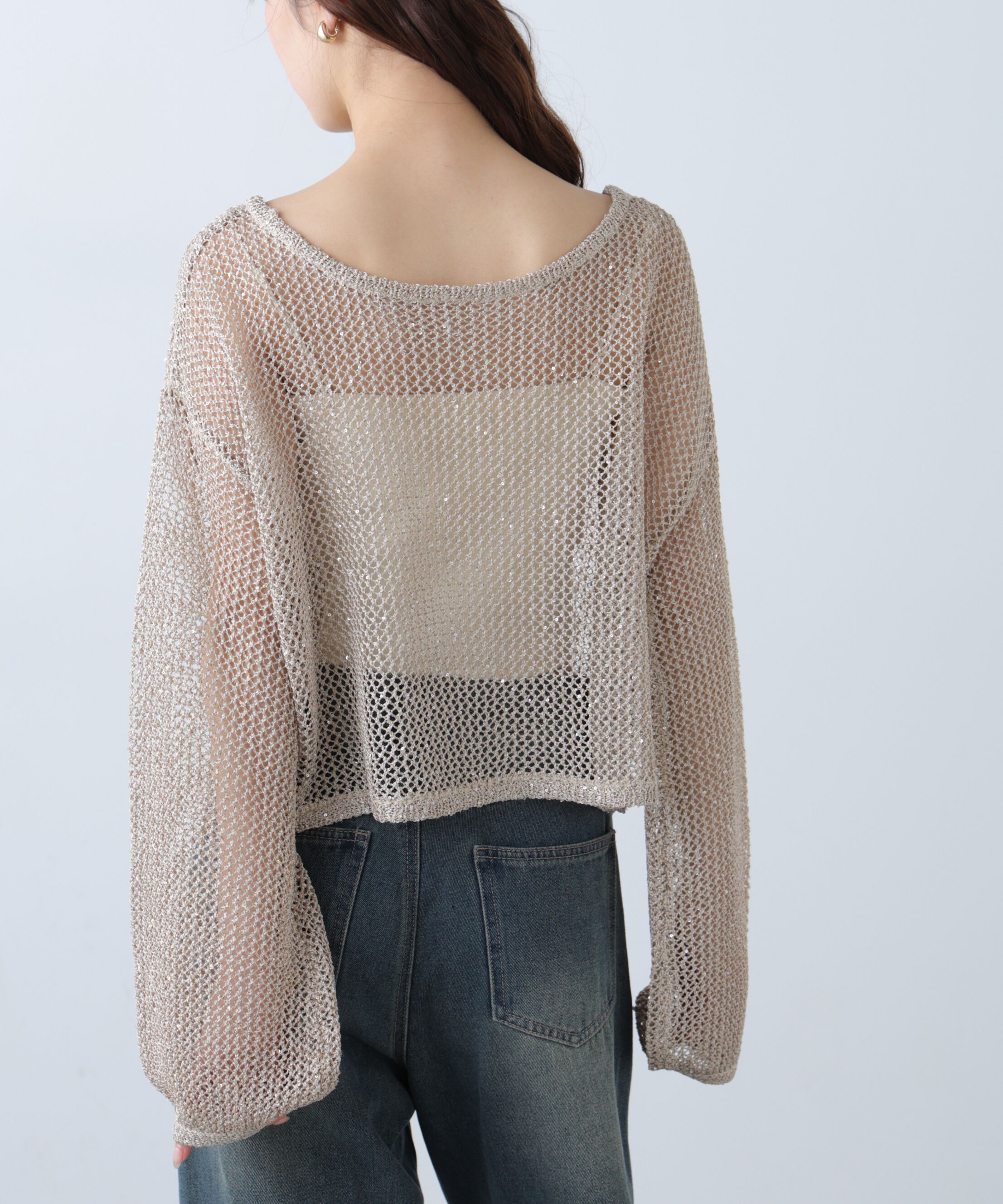  「メッシュスパンコールニット」|ニット・セーター|