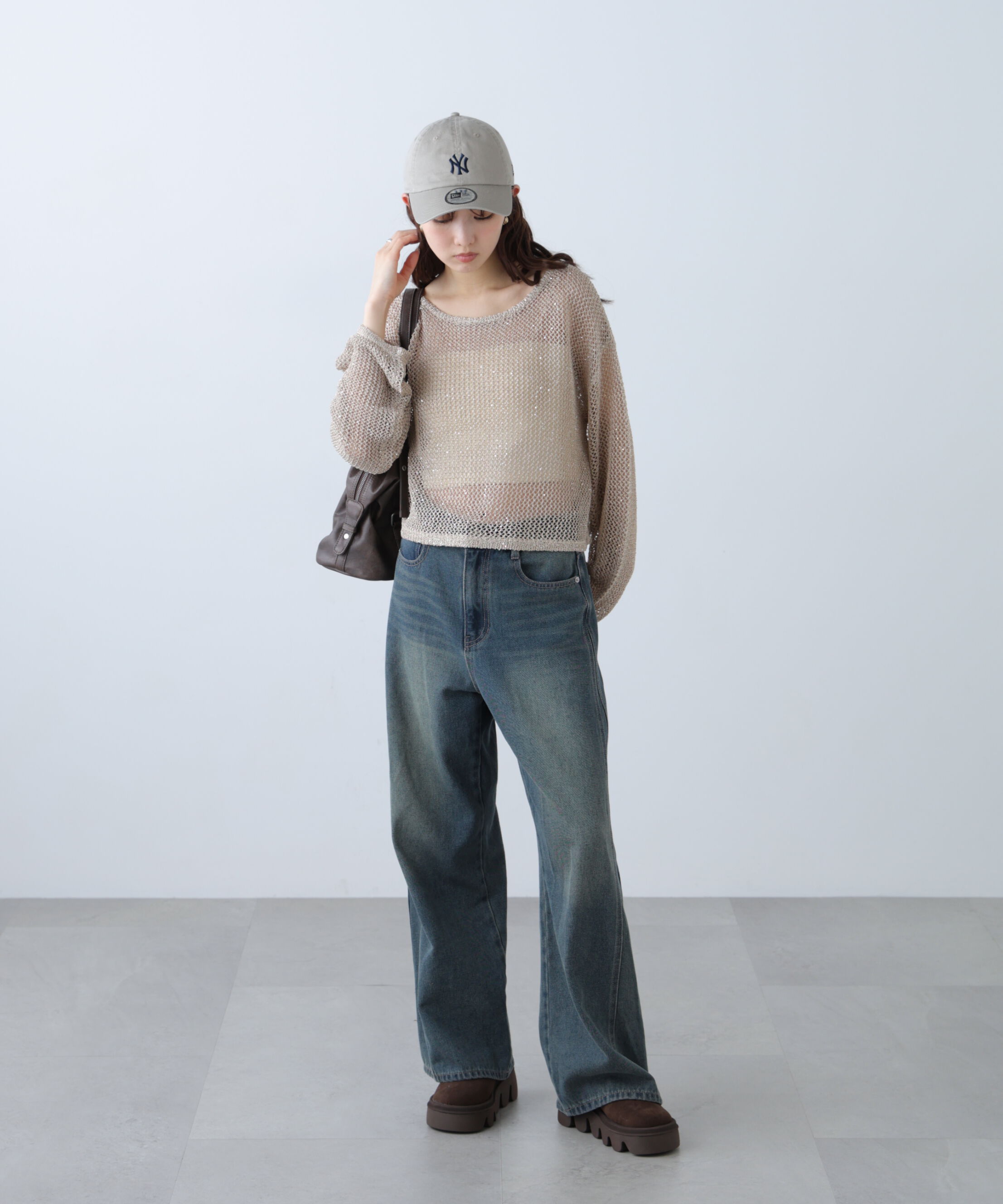  「メッシュスパンコールニット」|ニット・セーター|
