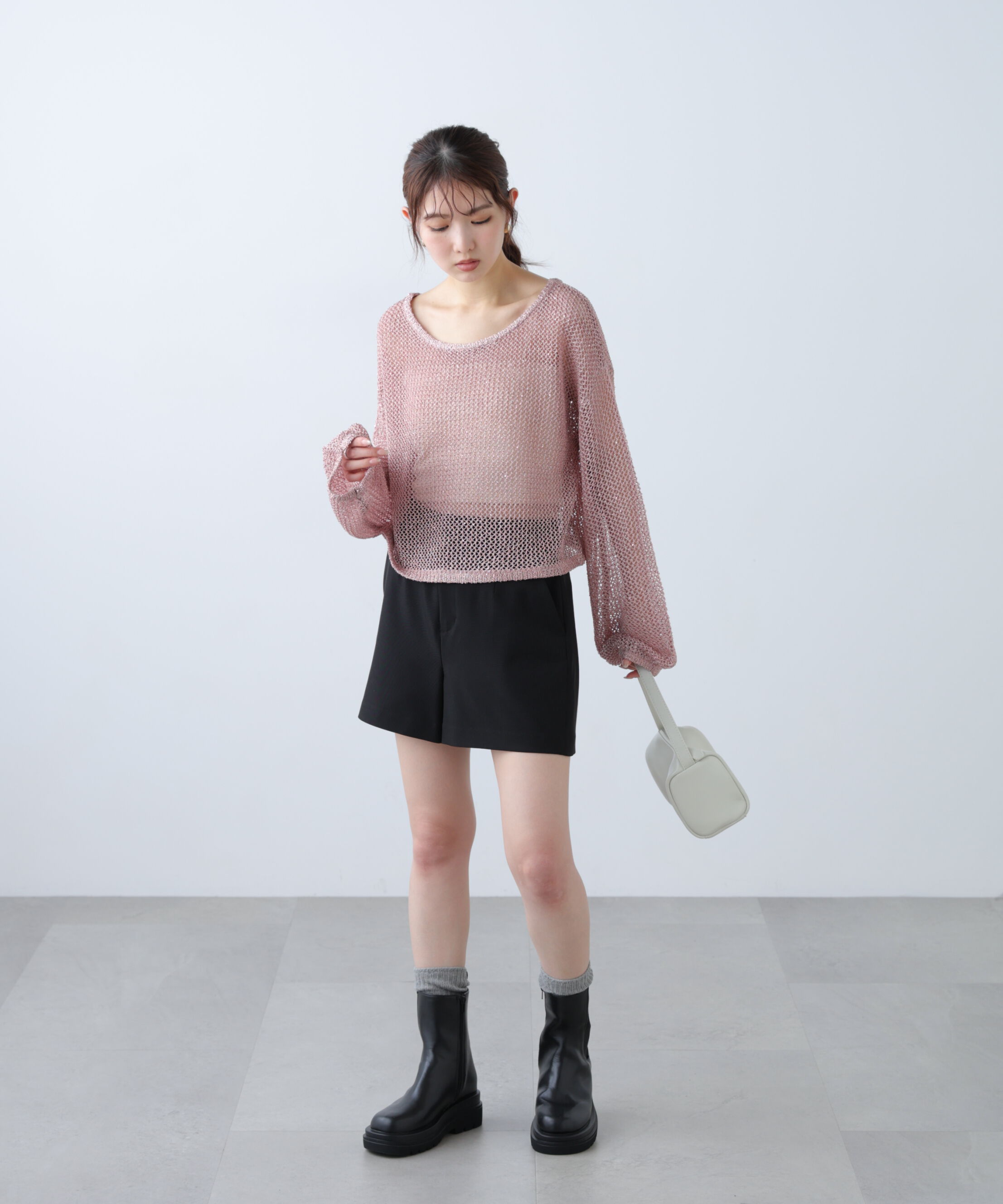  「メッシュスパンコールニット」|ニット・セーター|